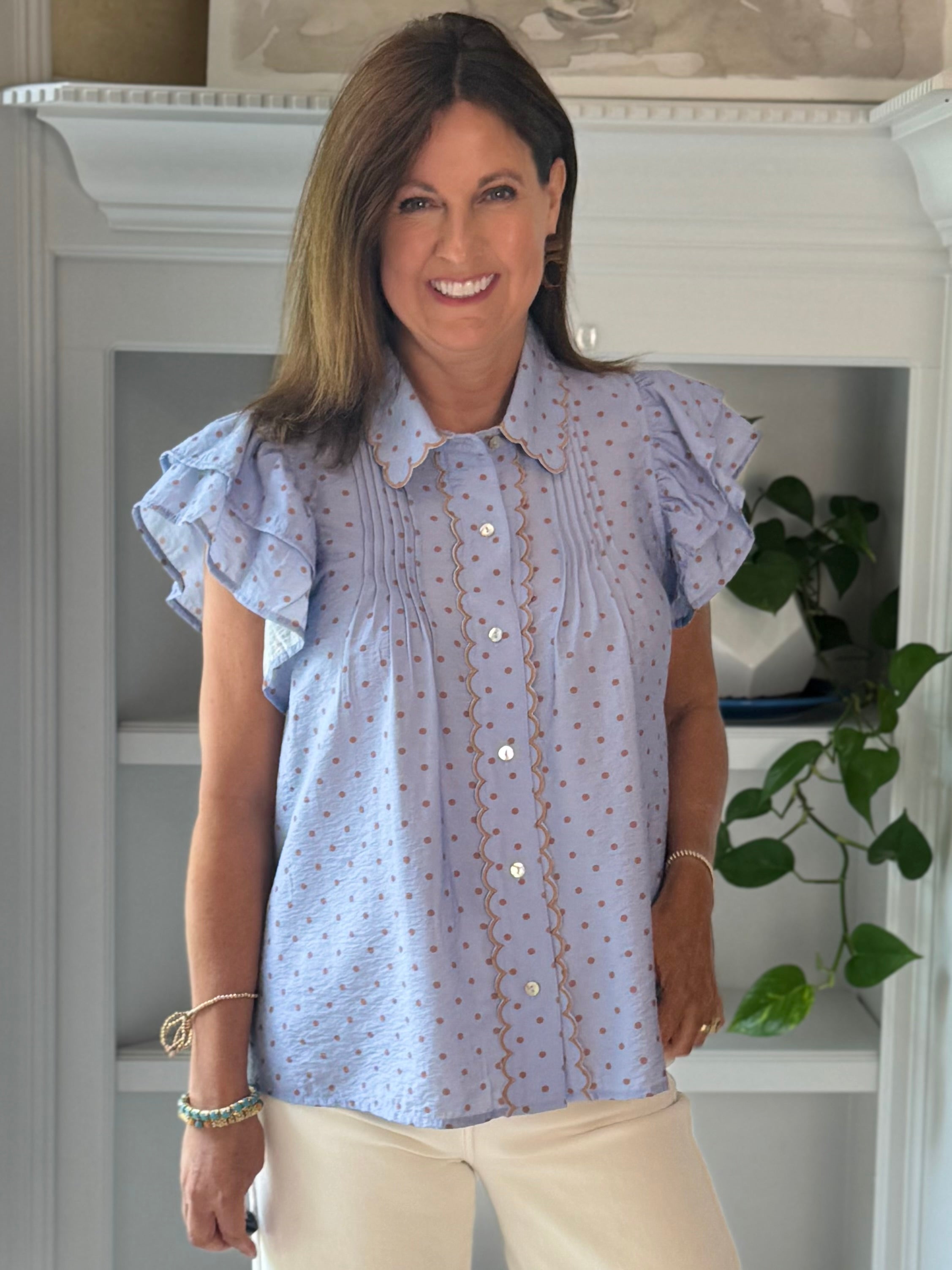 Polka Dot Delight Top - Blue