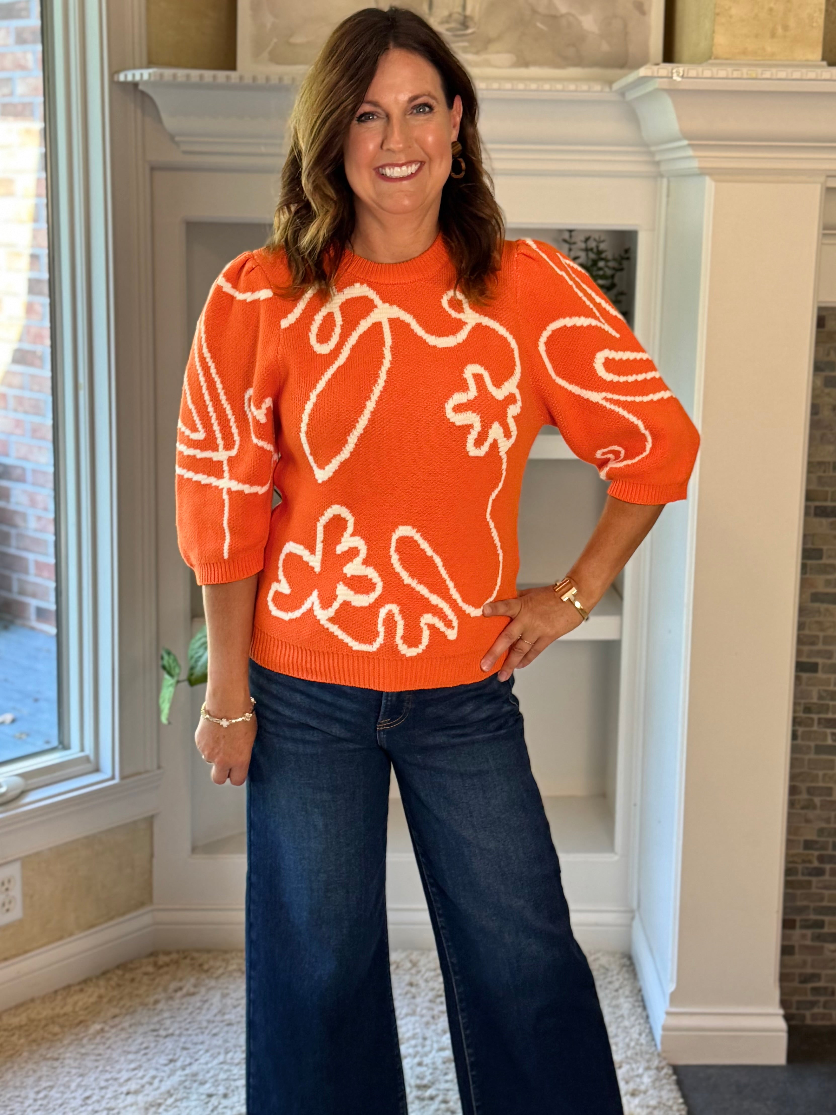 THML Orange Twist Sweater
