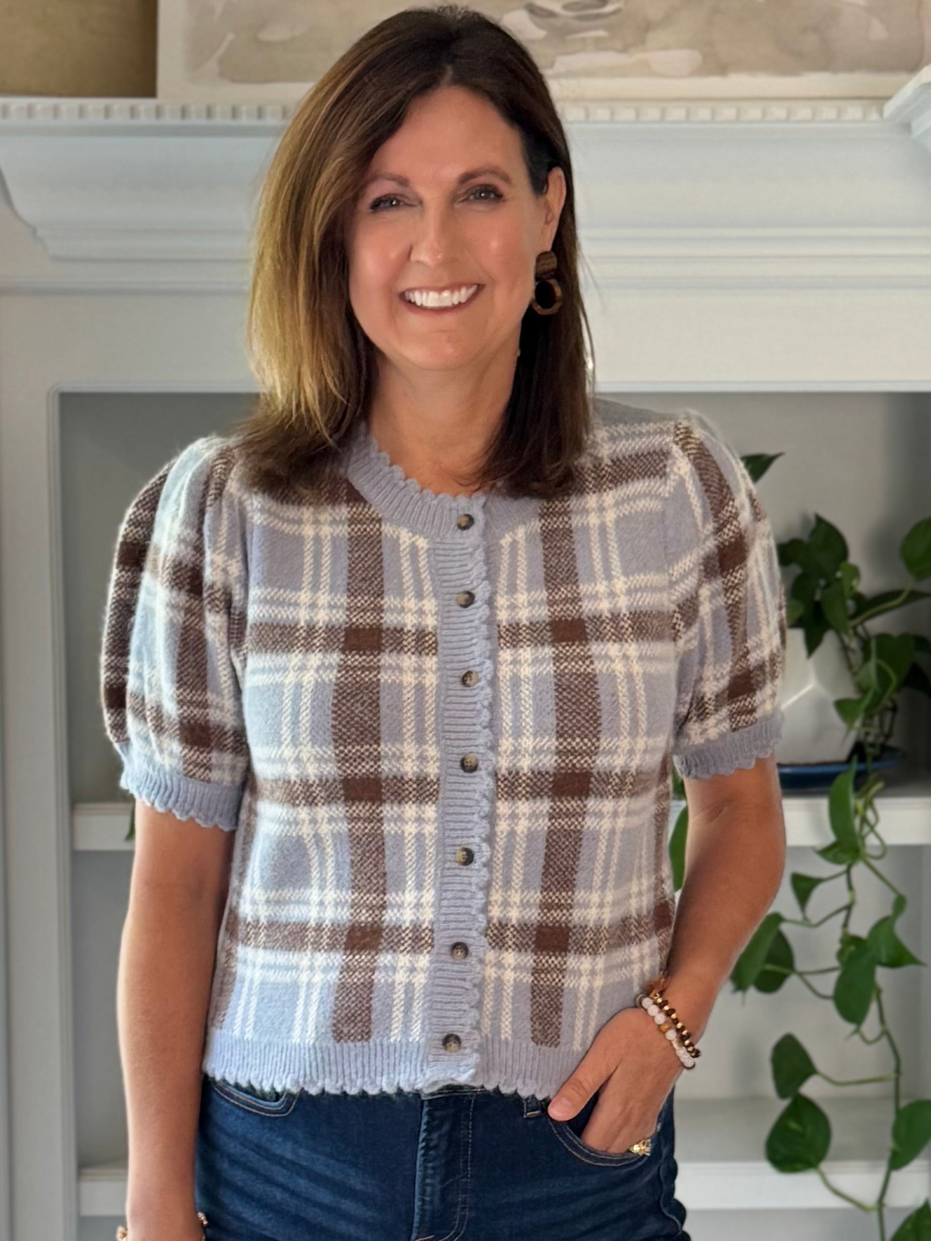 Fall for Plaid Knit Top