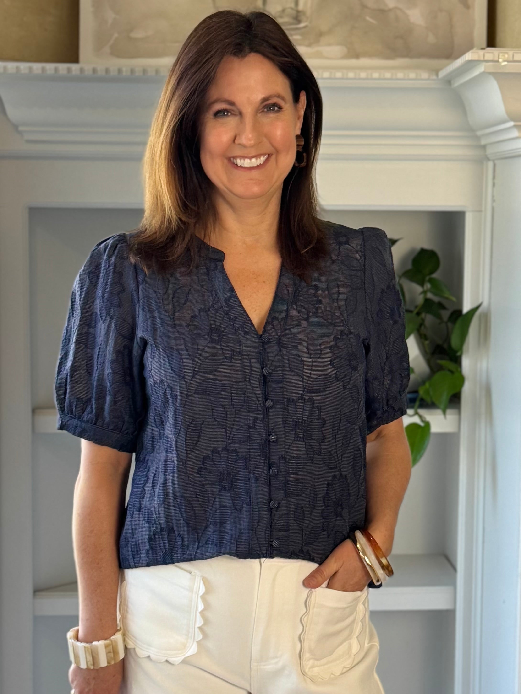 Midnight Textured Blouse