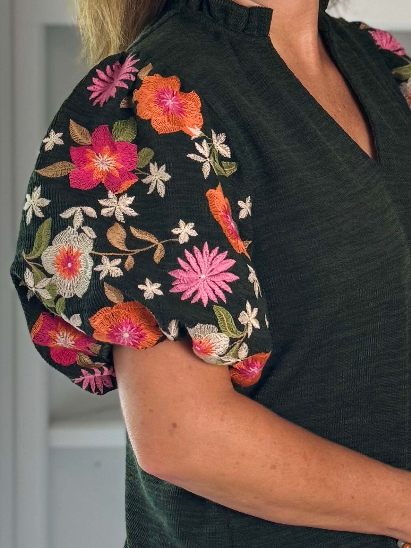 THML Fall in Bloom Embroidered Top