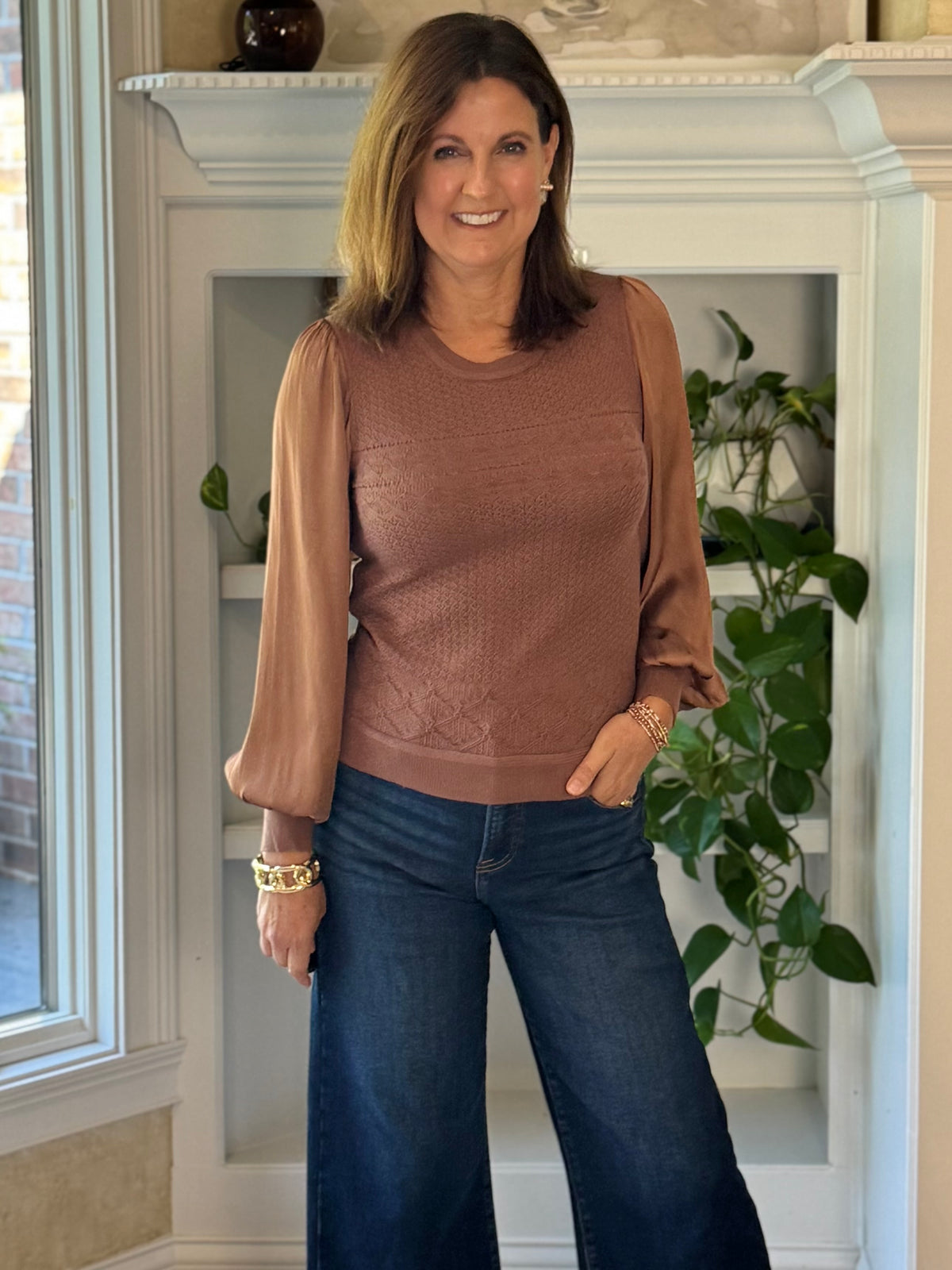 Current Air Elevated Detail Sweater - Mocha
