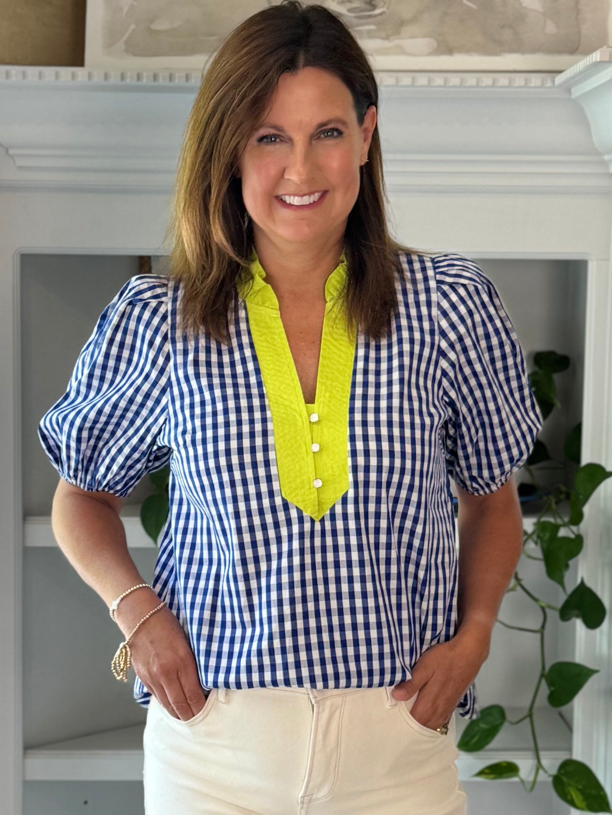 Color Pop Gingham Top