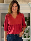Sunset Stitch Top - Red