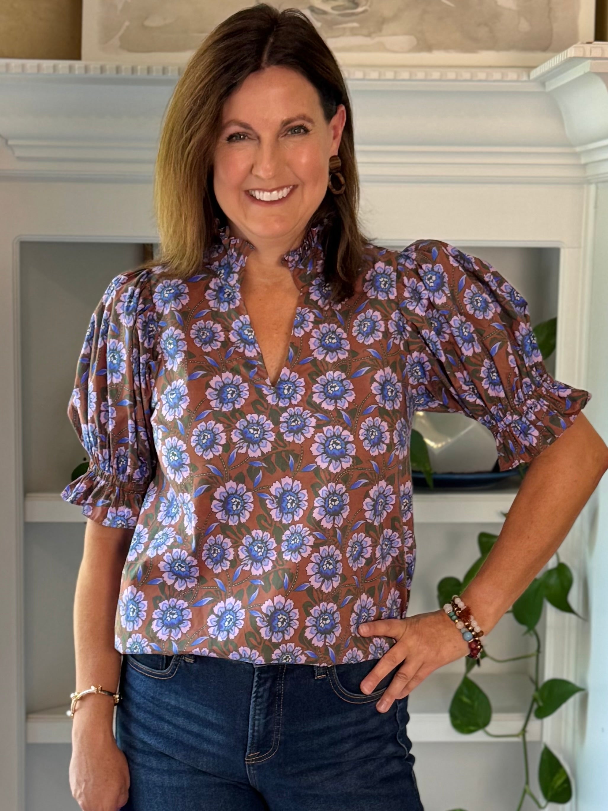Fall Market Floral Top