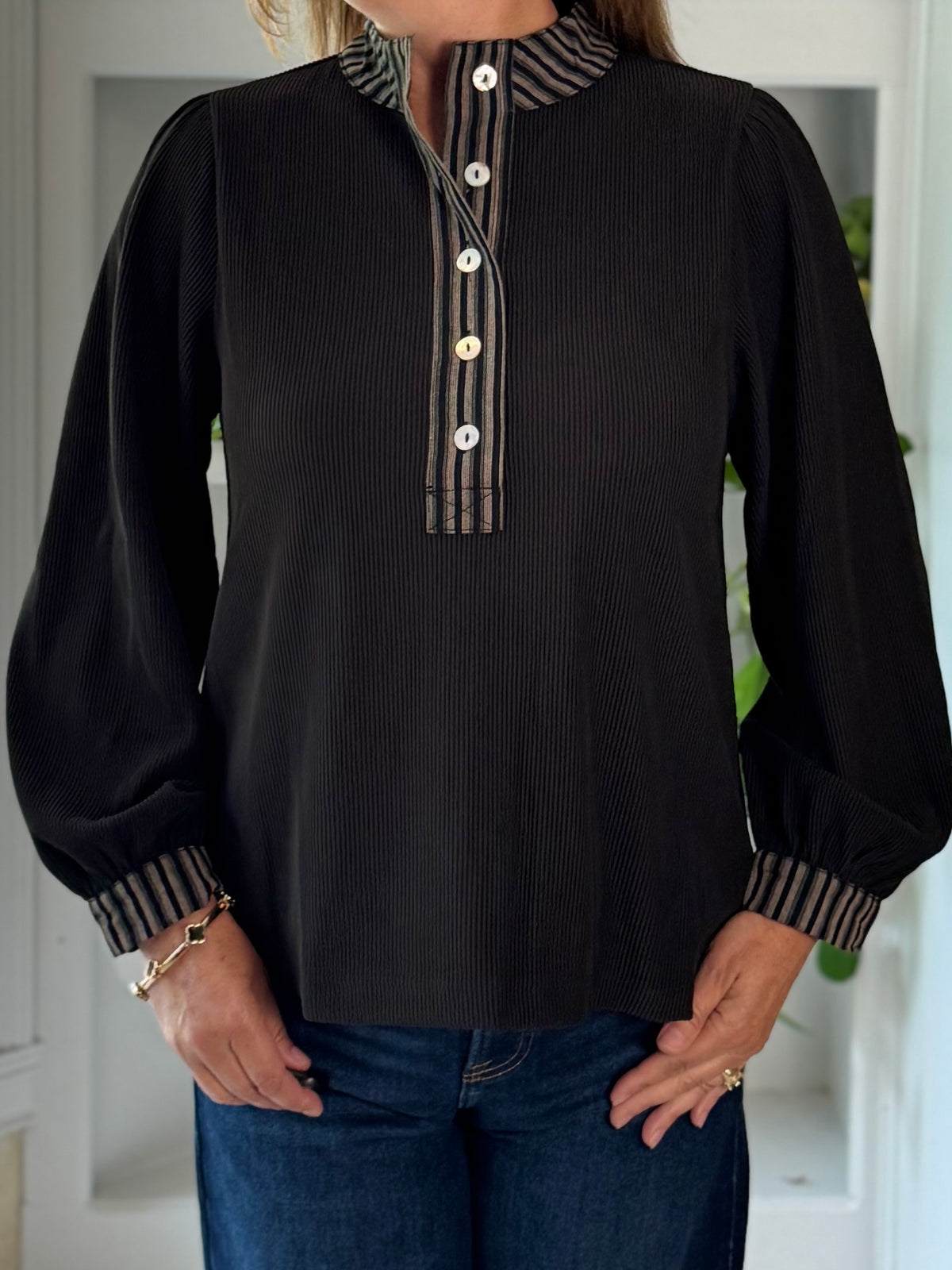 Make Your Mark Ribbed Contrast Top