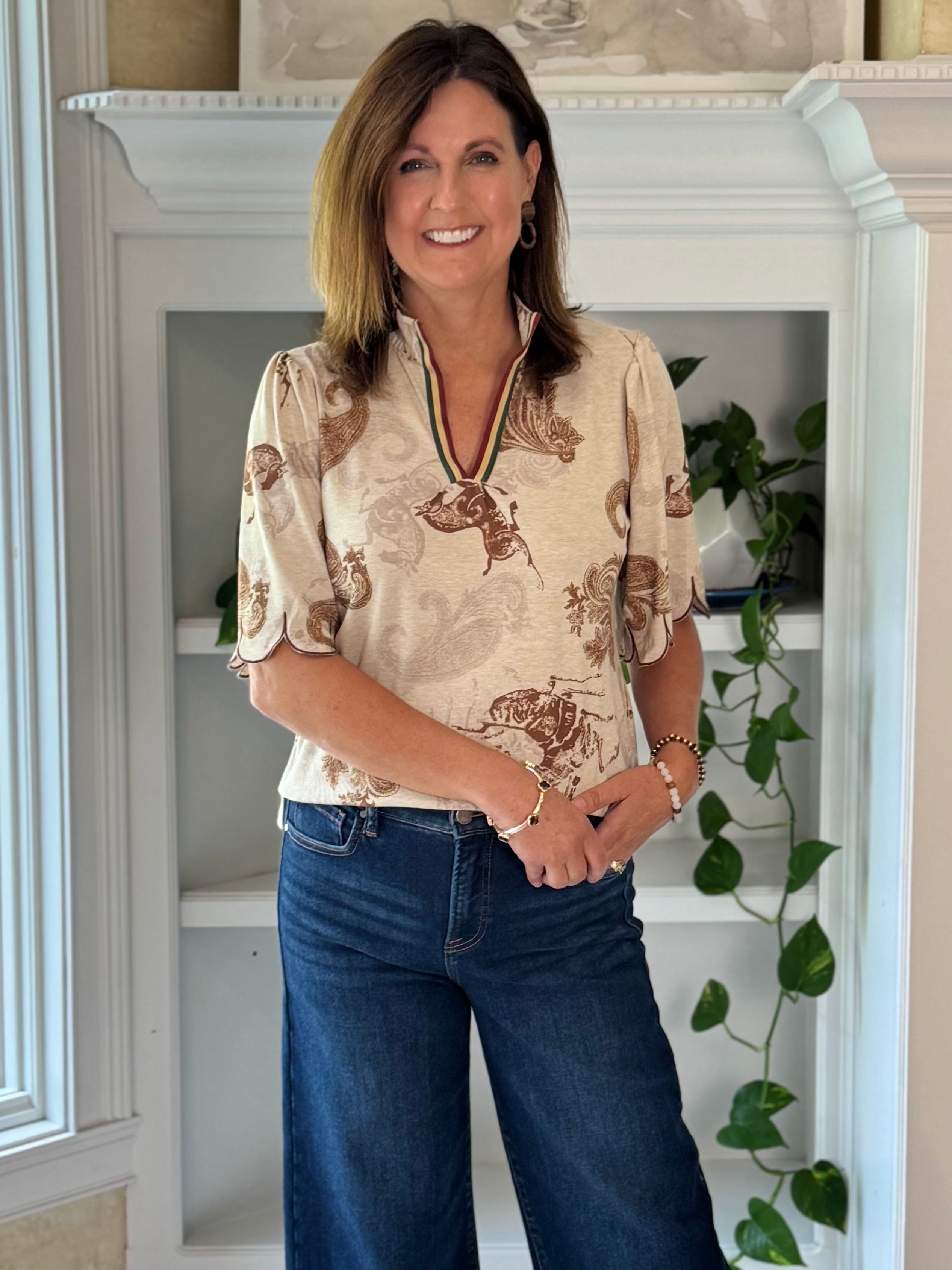 Vintage Story Print Top
