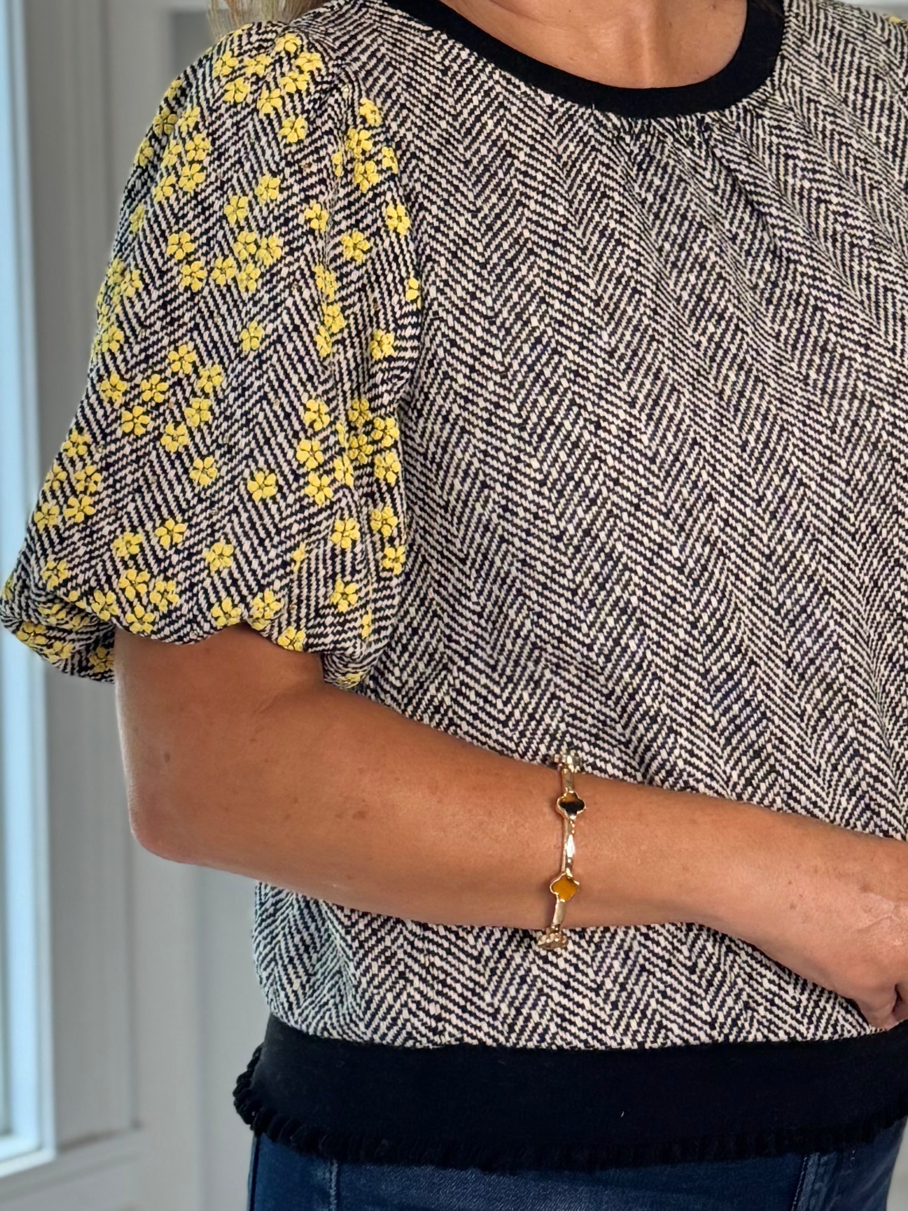 Morning Meadow Tweed Top