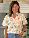 Botanical Charm Embroidered Top