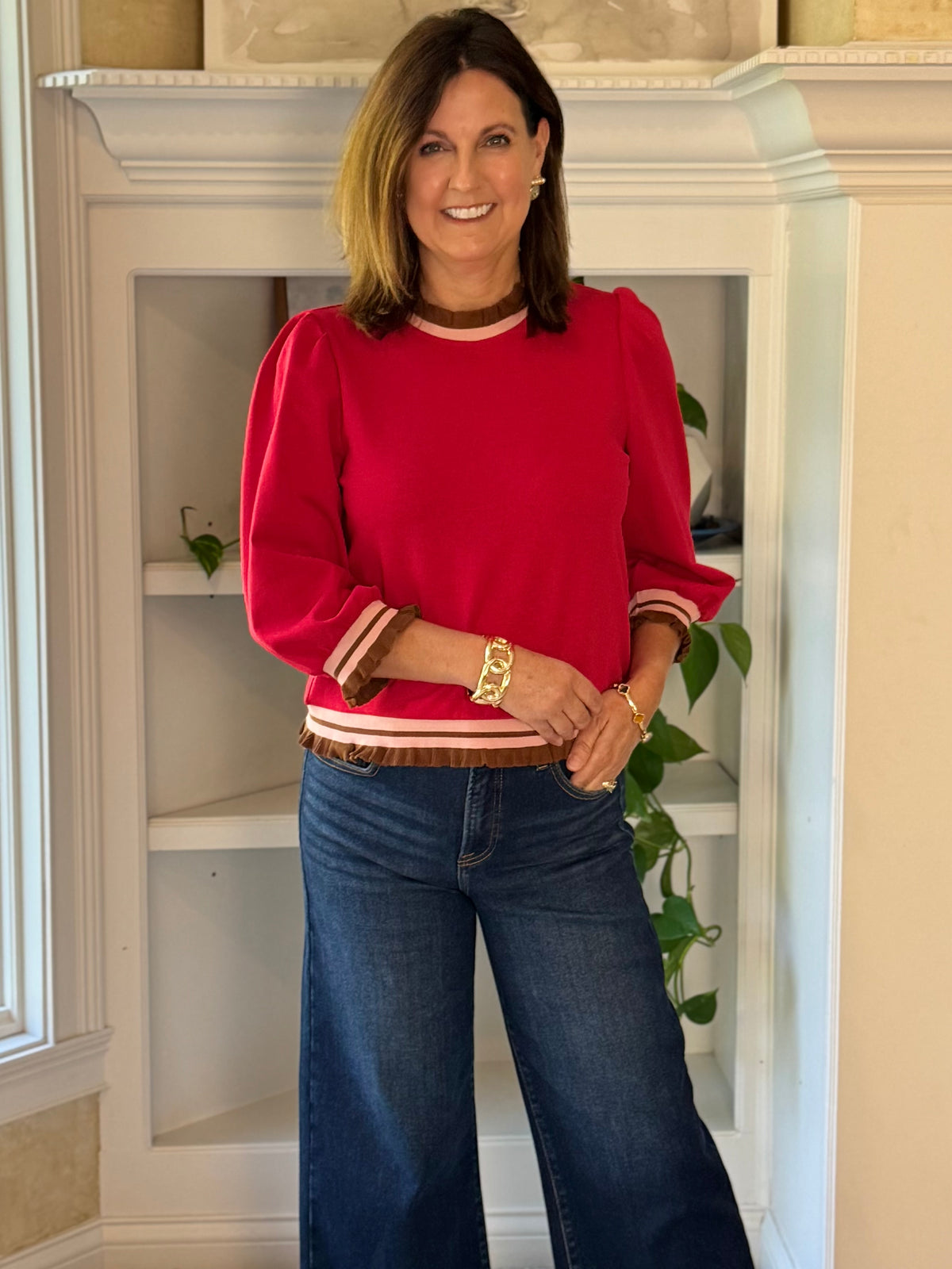 Preppy with a Twist Top - Red