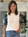 Statement Embroidered Sleeve Top