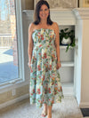 Enchanted Garden Strapless Midi Dress