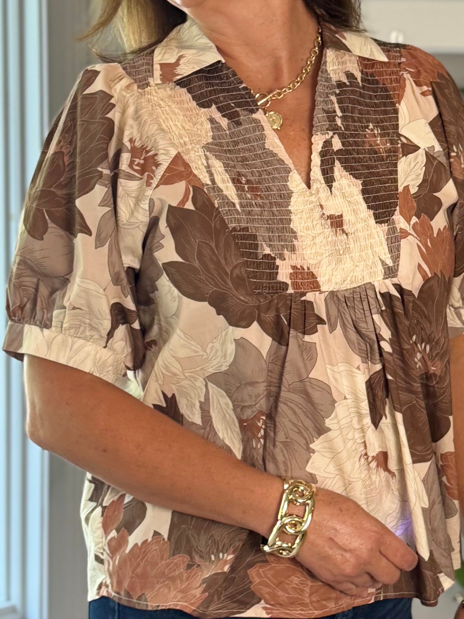 Art of Autumn Floral Top