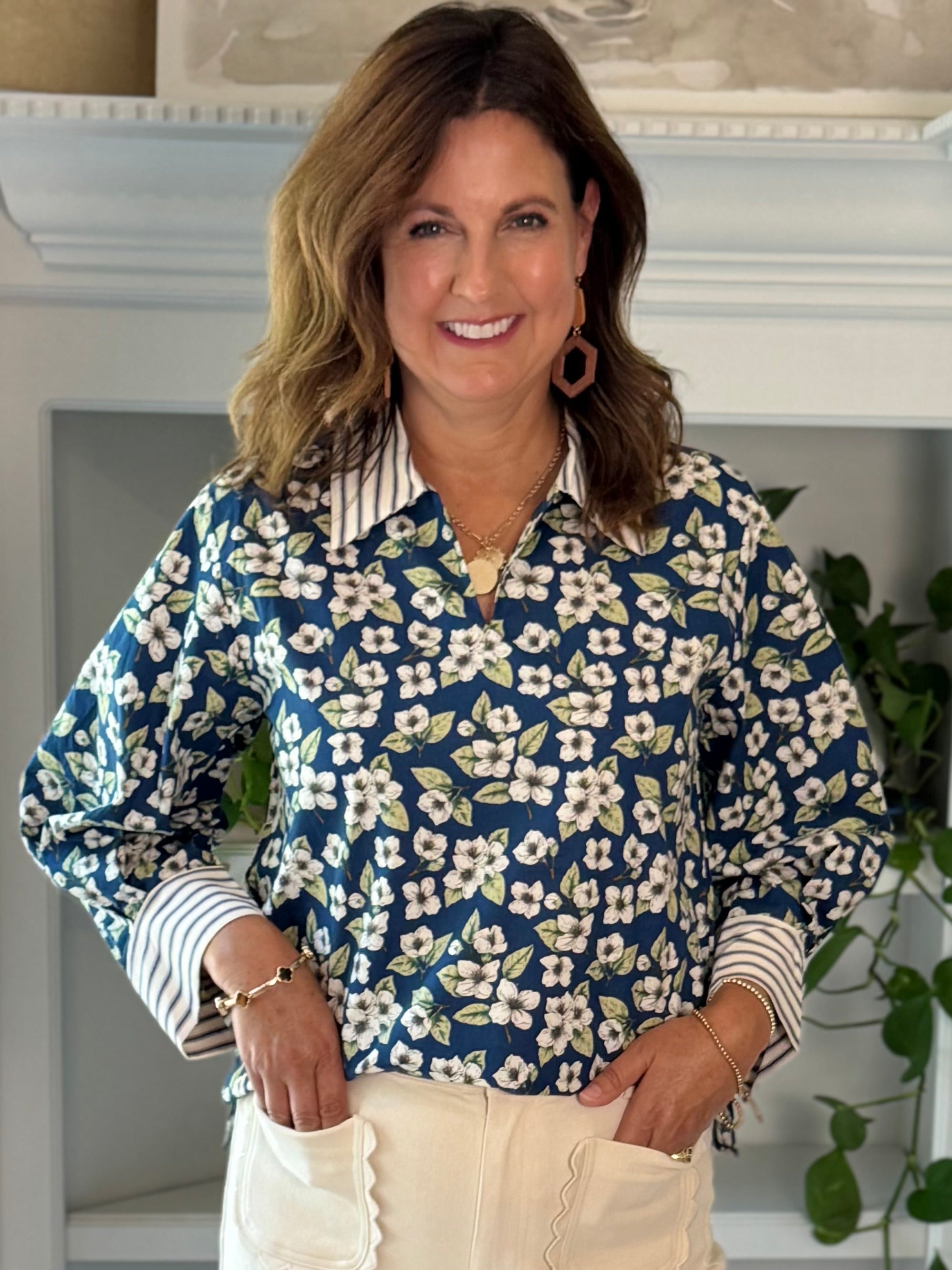 Blue Skies Floral Top