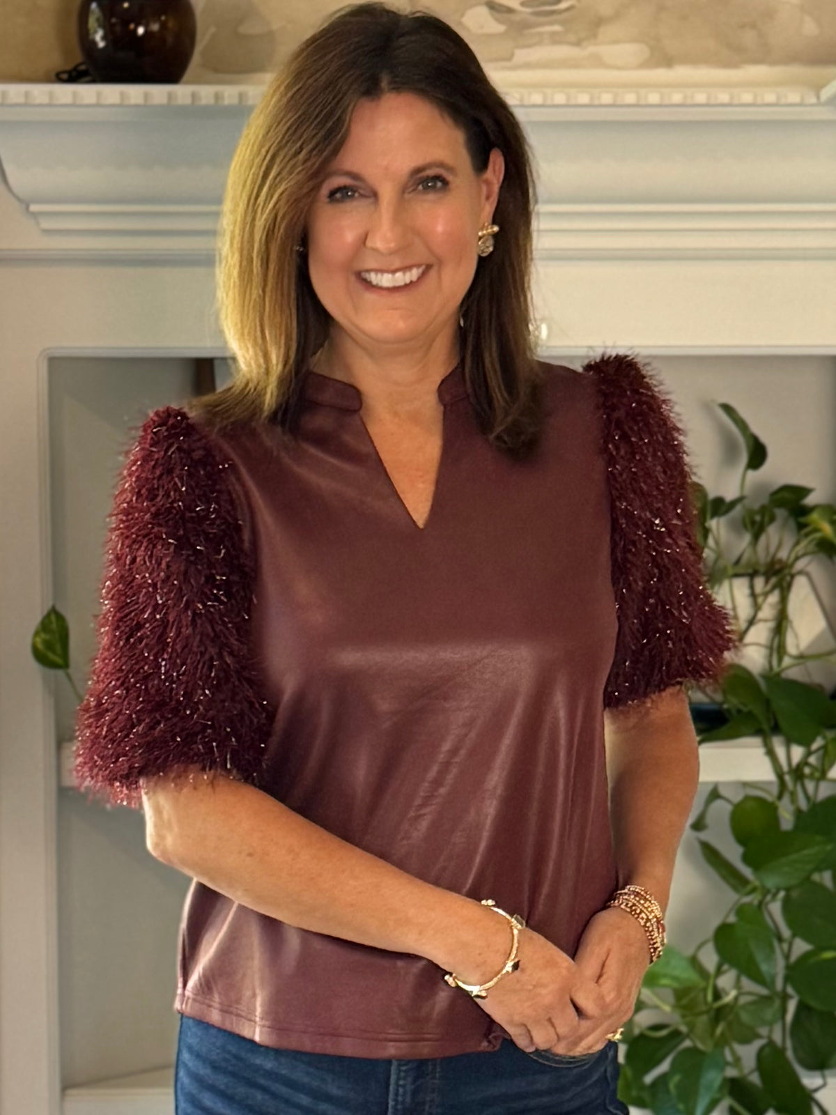 Steal the Scene Fringe Sleeve Top