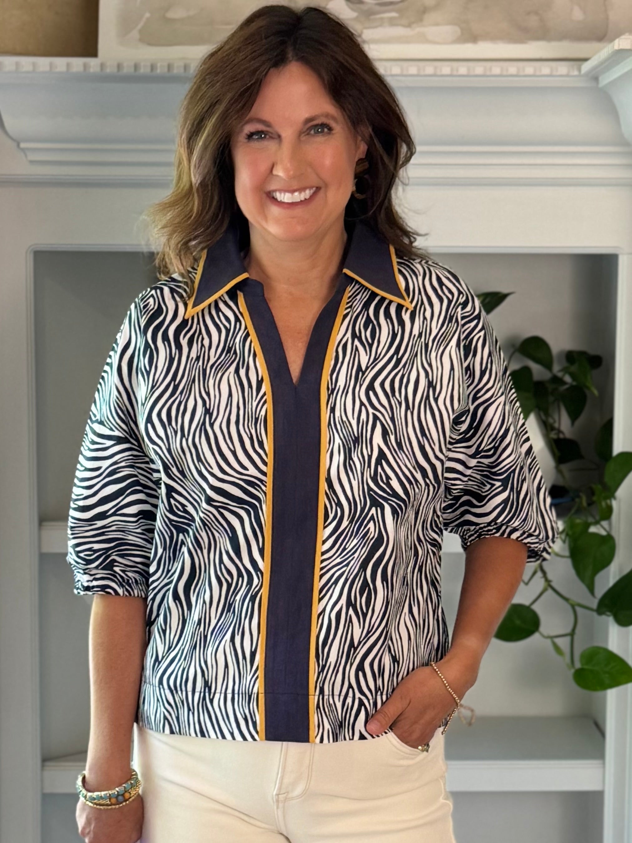 Midnight Safari Contrast Top