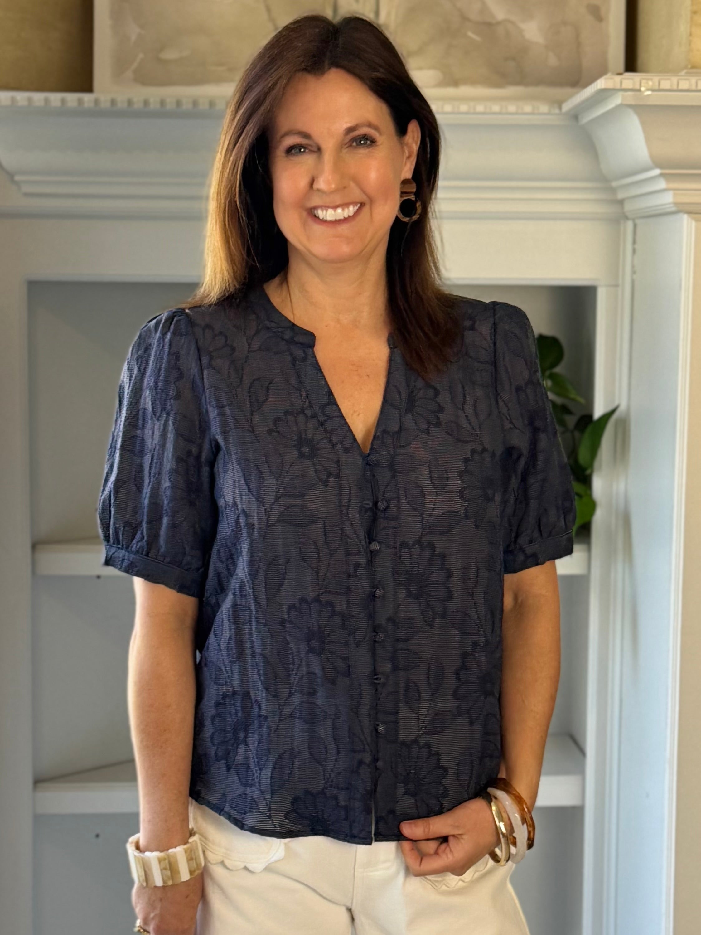 Midnight Textured Blouse
