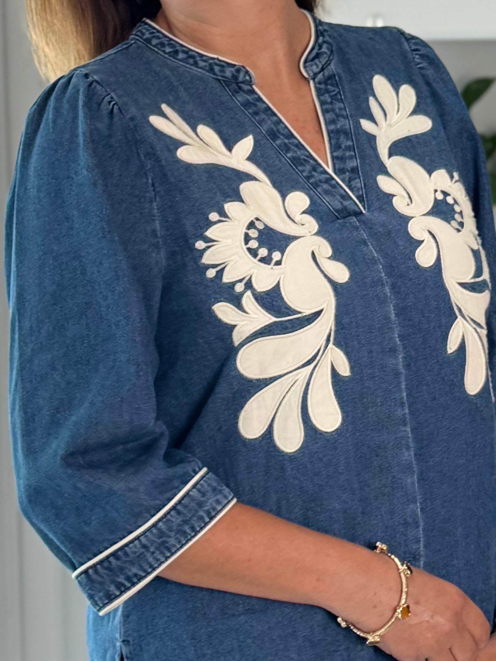 Denim & Grace Applique Top