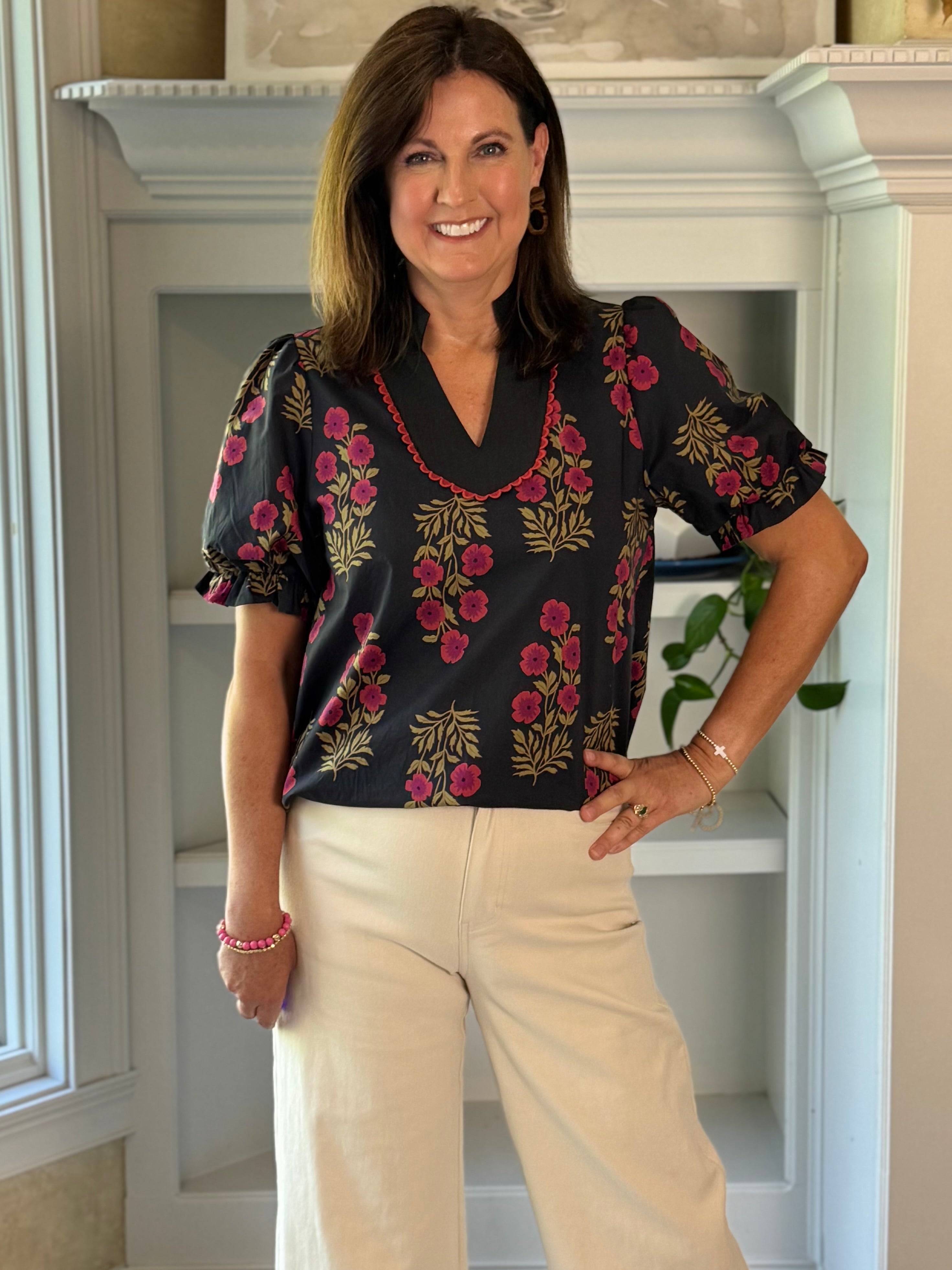 Painted Petal Floral Top