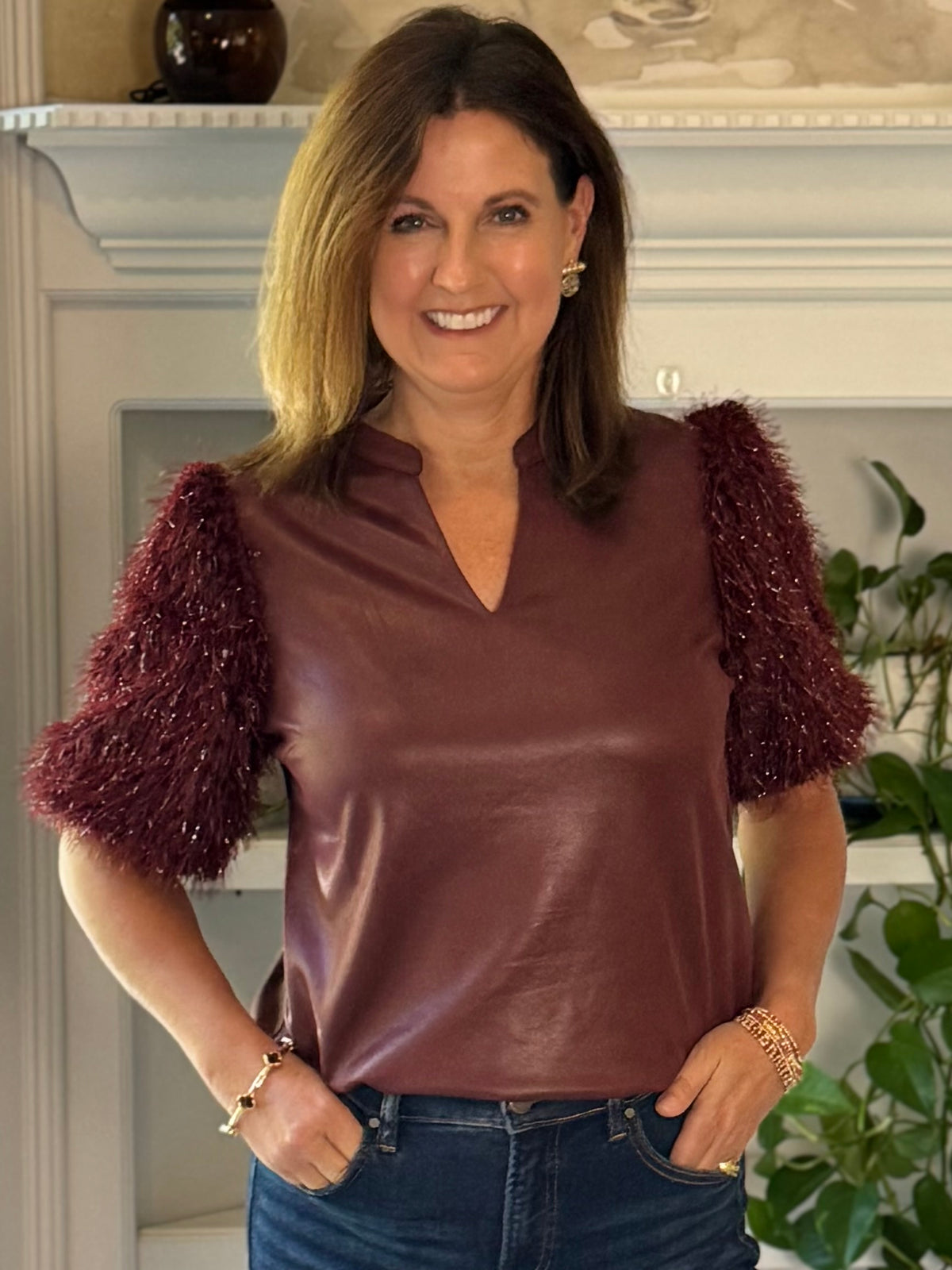 Steal the Scene Fringe Sleeve Top