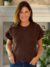 Lace It Up Knit Top - Brown