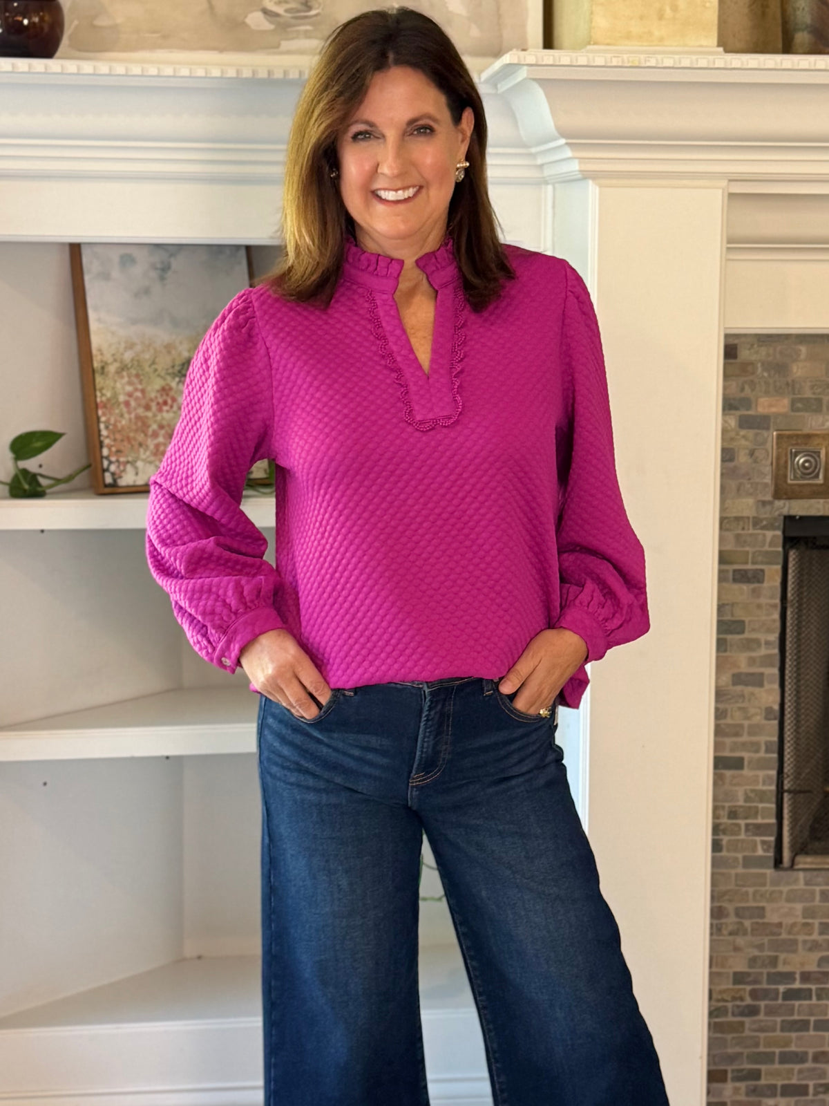 Meet Me in Magenta Textured Top