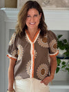 Cinnamon Burst Embroidered Top