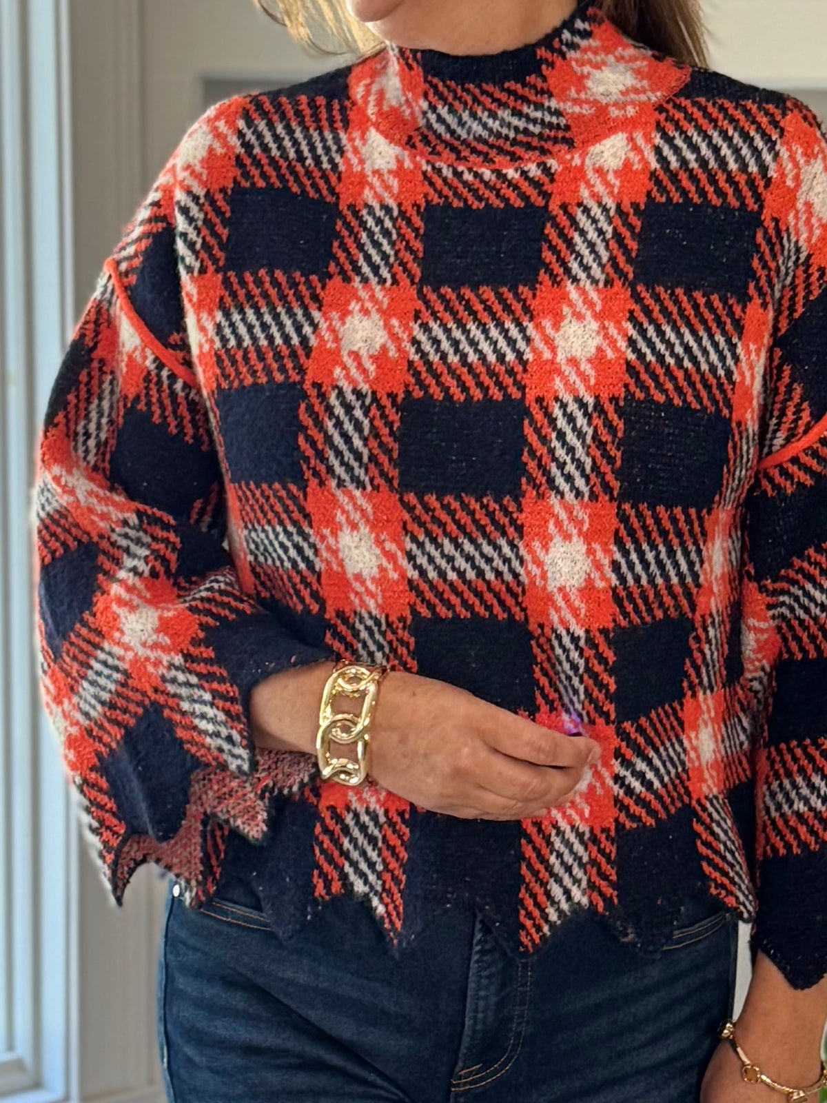 Happy to Be Plaid Sweater