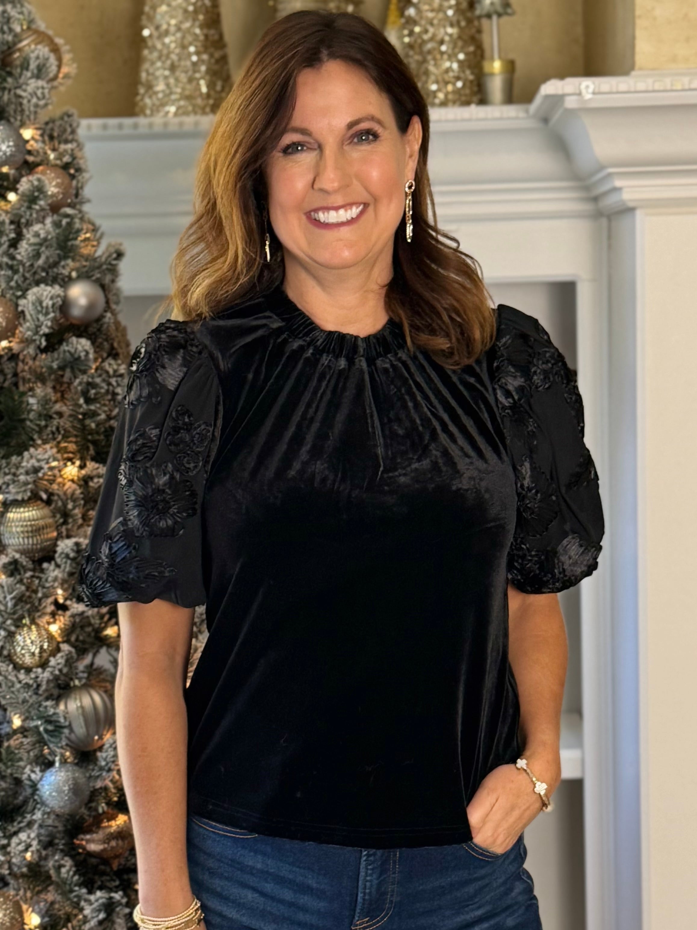 THML Velvet Elegance Top