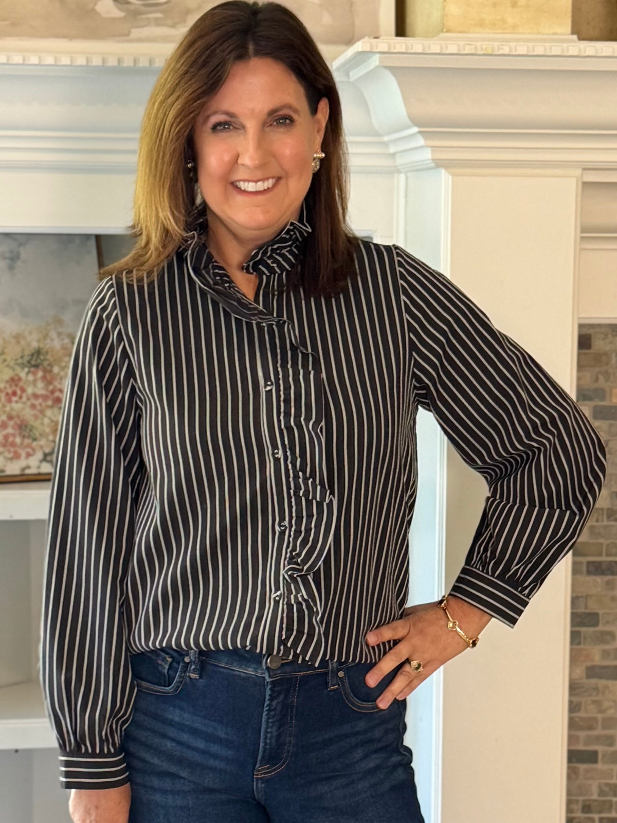 Between the Lines Striped Blouse