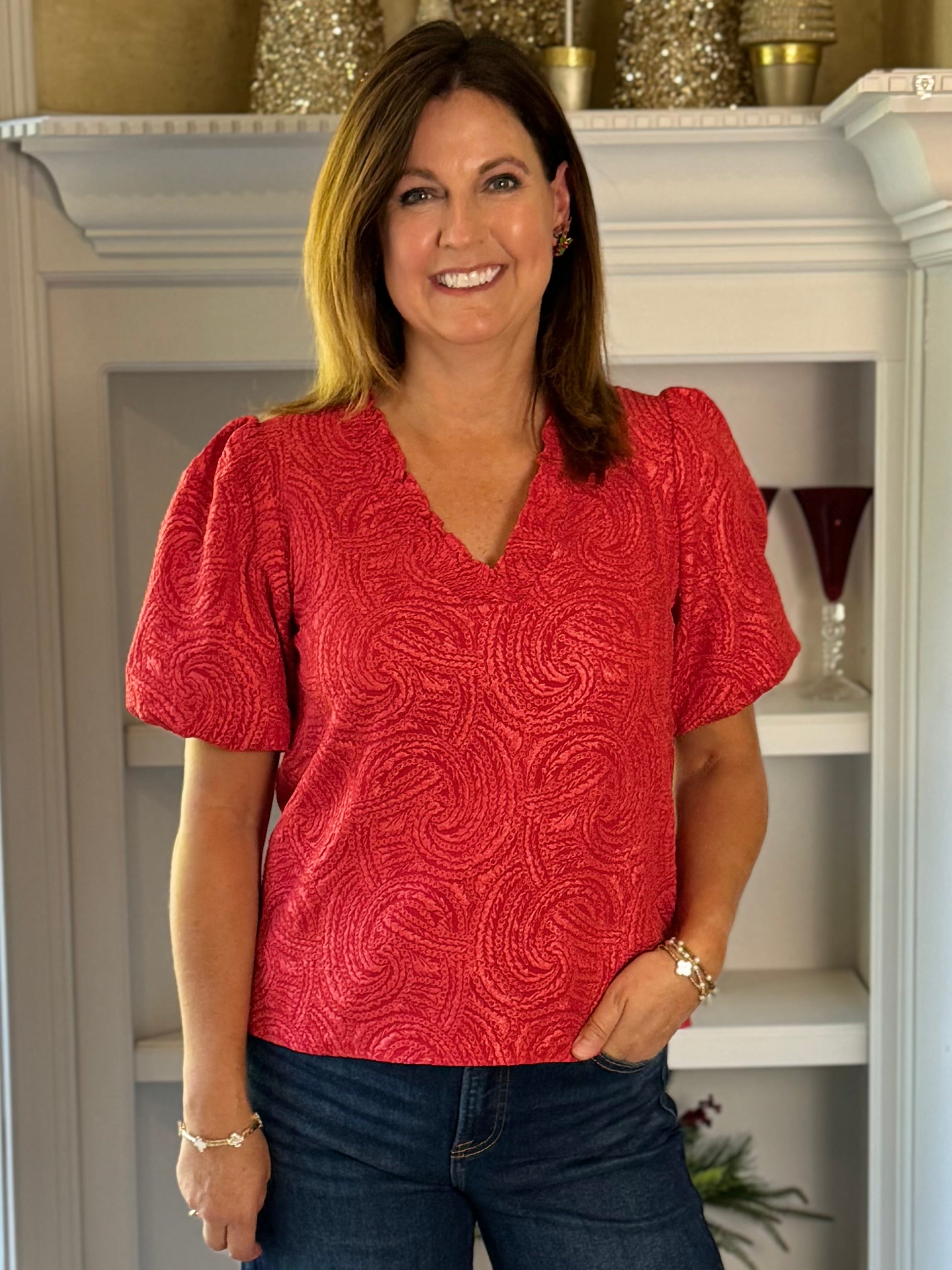 Crimson Swirl Blouse