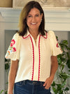 Embroidered Charm Top - Ivory