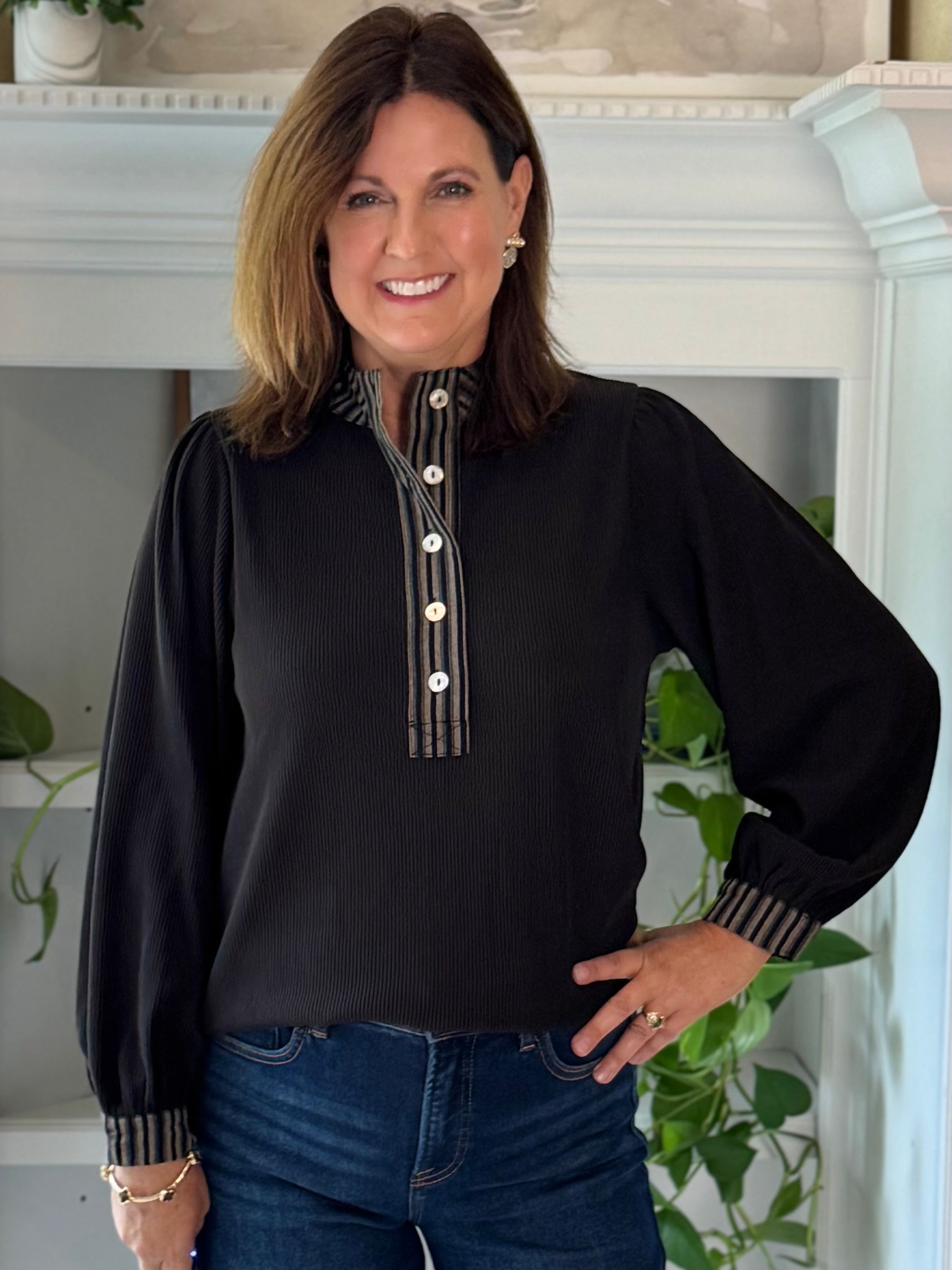 Make Your Mark Ribbed Contrast Top