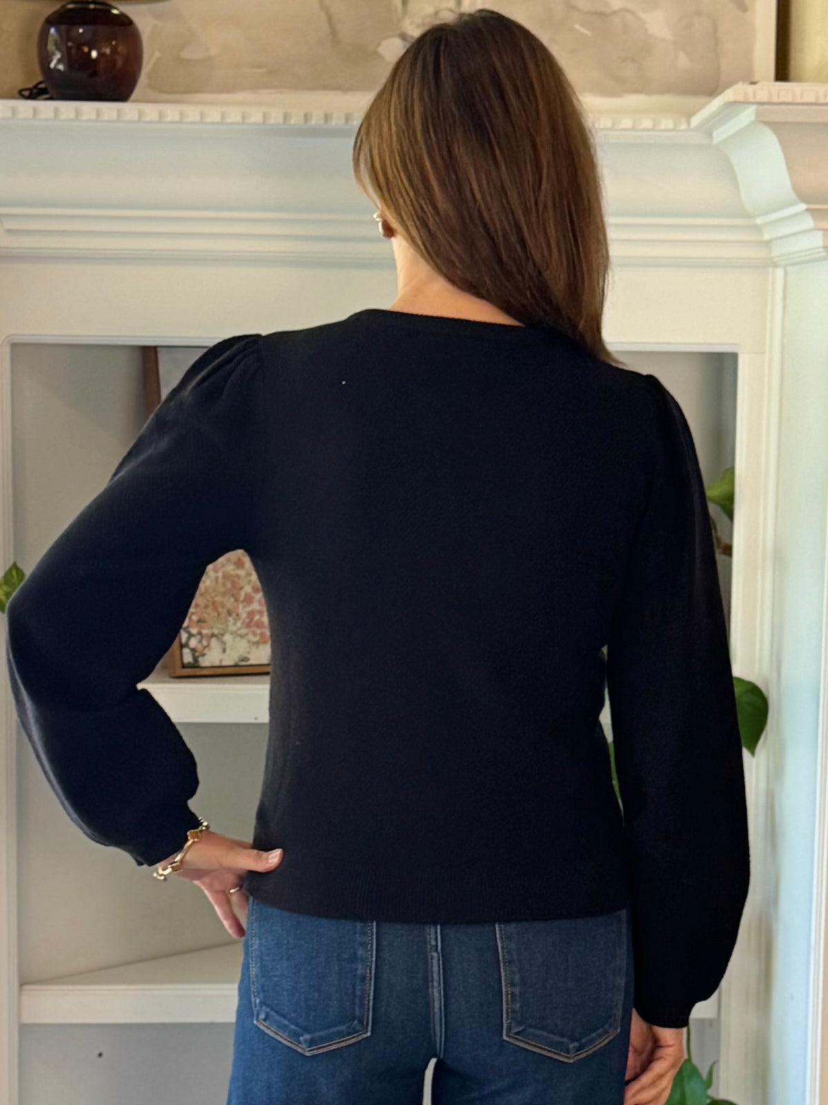 Two of a Kind Bow Knit Top - Black