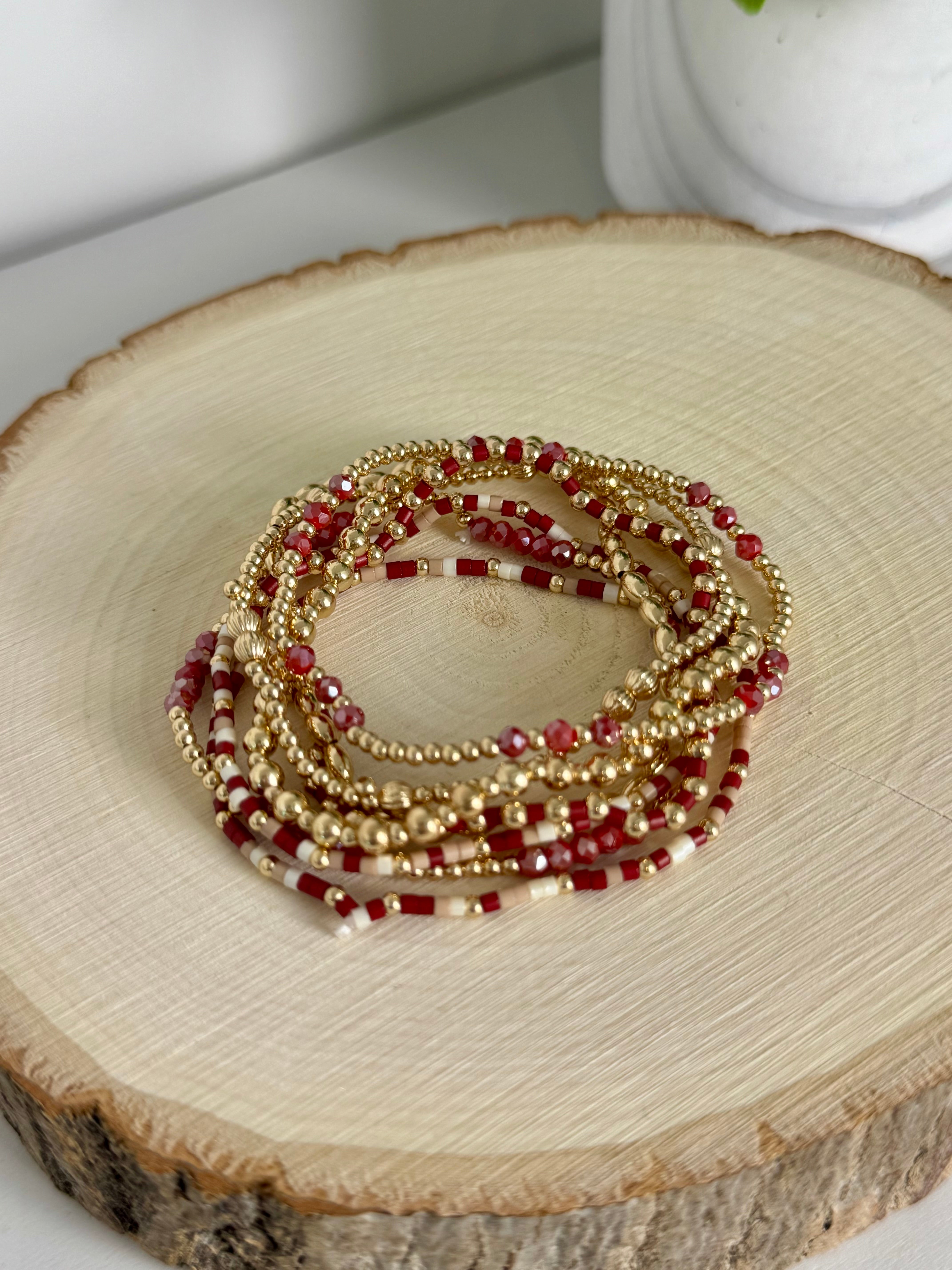 Garnet Crush Bracelet Set
