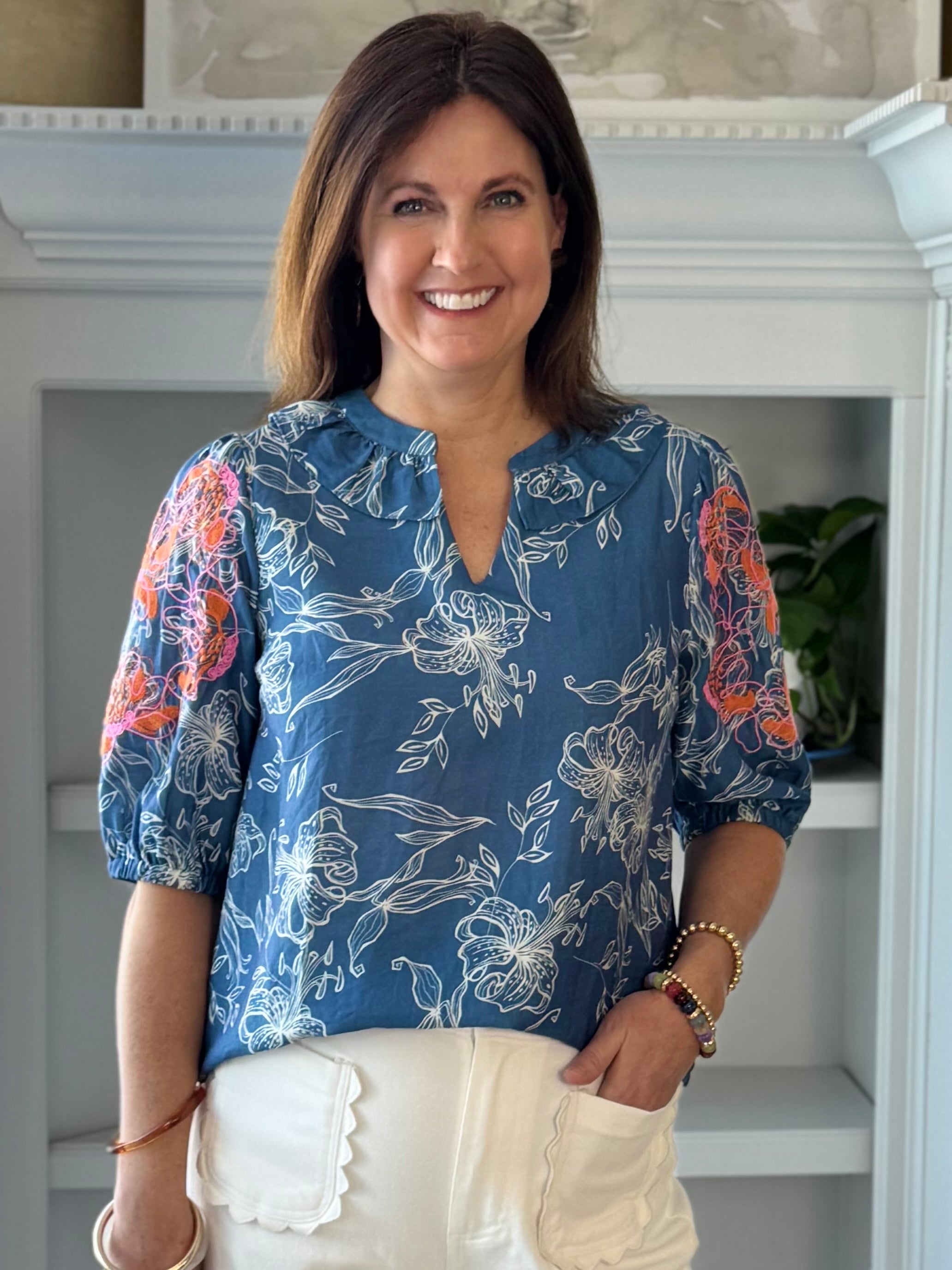 Blue Note Embroidered Blouse