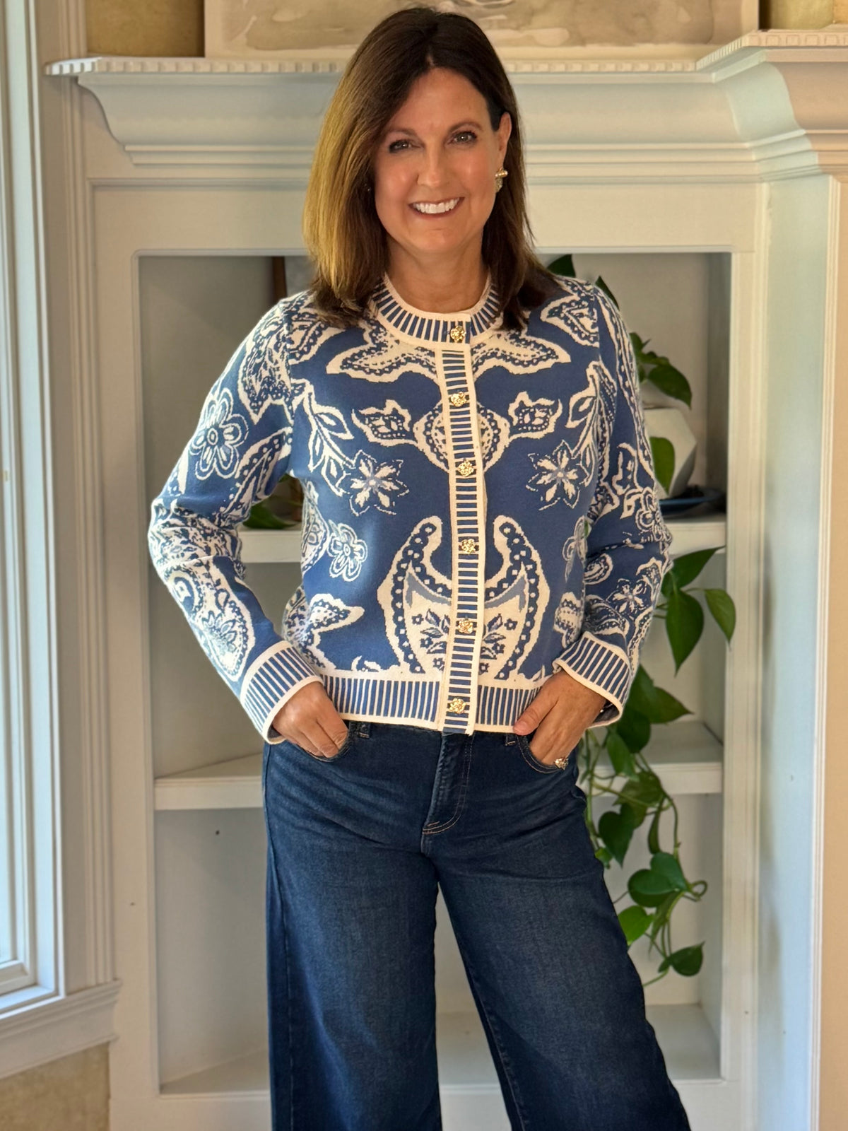 THML Pretty in Paisley Cardigan