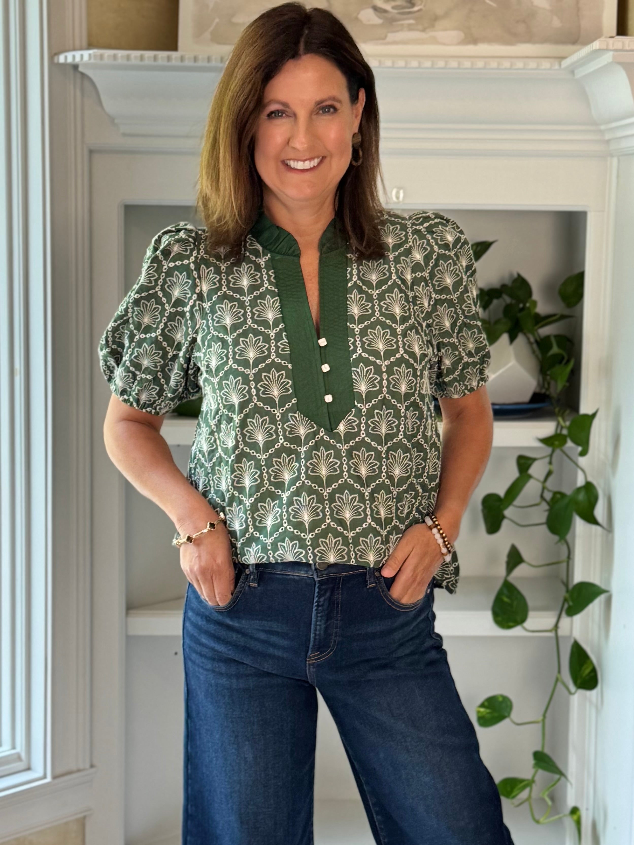Hunter Elegance Embroidered Top