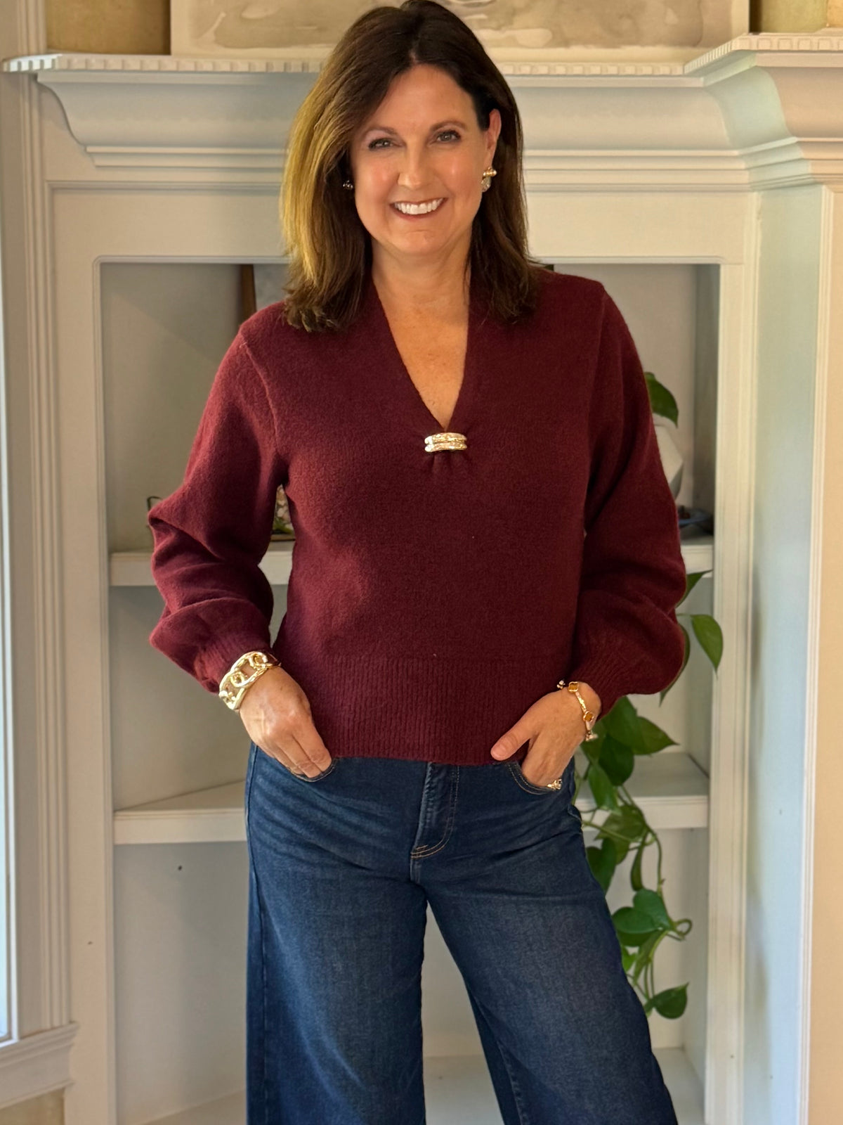 Simply Sophisticated Sweater – Burgundy