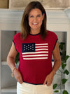 Stars & Stripes Knit Top - Red