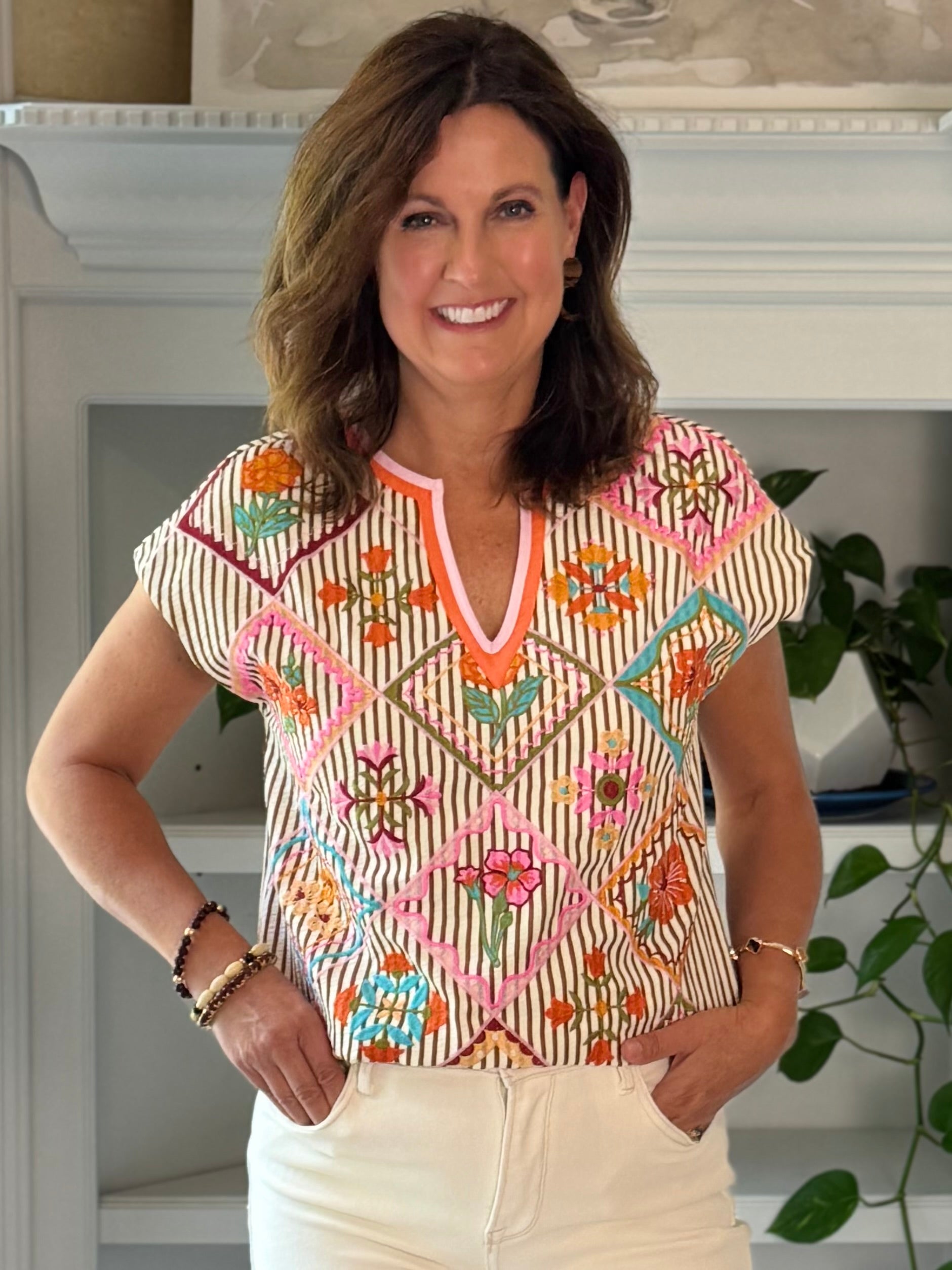 THML Vibrance Embroidered Top