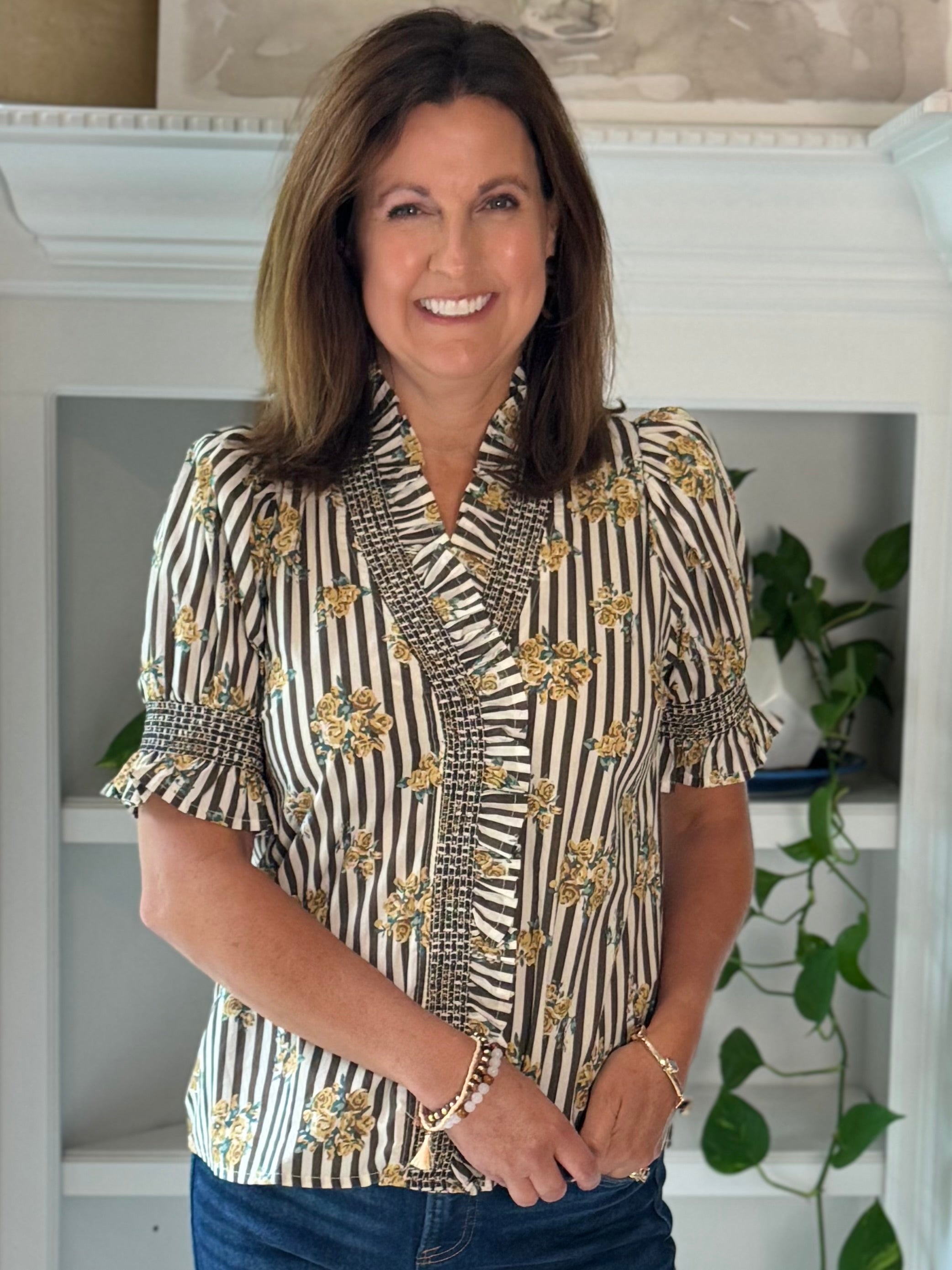 Twice as Nice Floral Striped Top