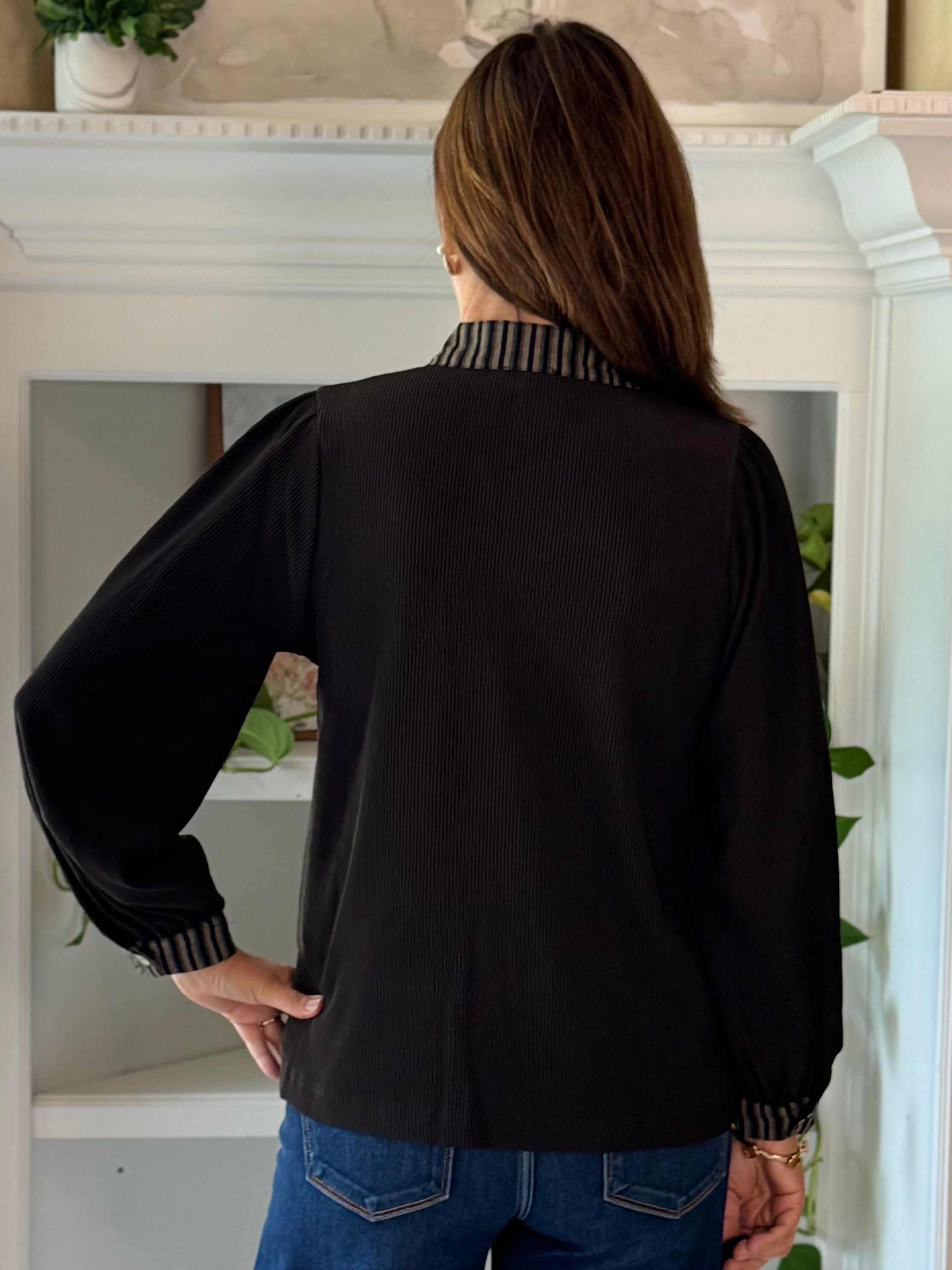 Make Your Mark Ribbed Contrast Top
