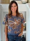 Meadow Embroidered Top - Blue