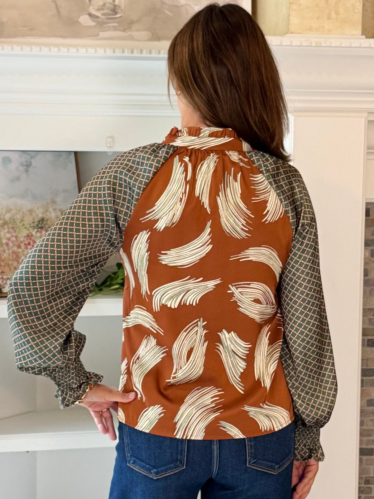 THML Signature Stroke Print Blouse
