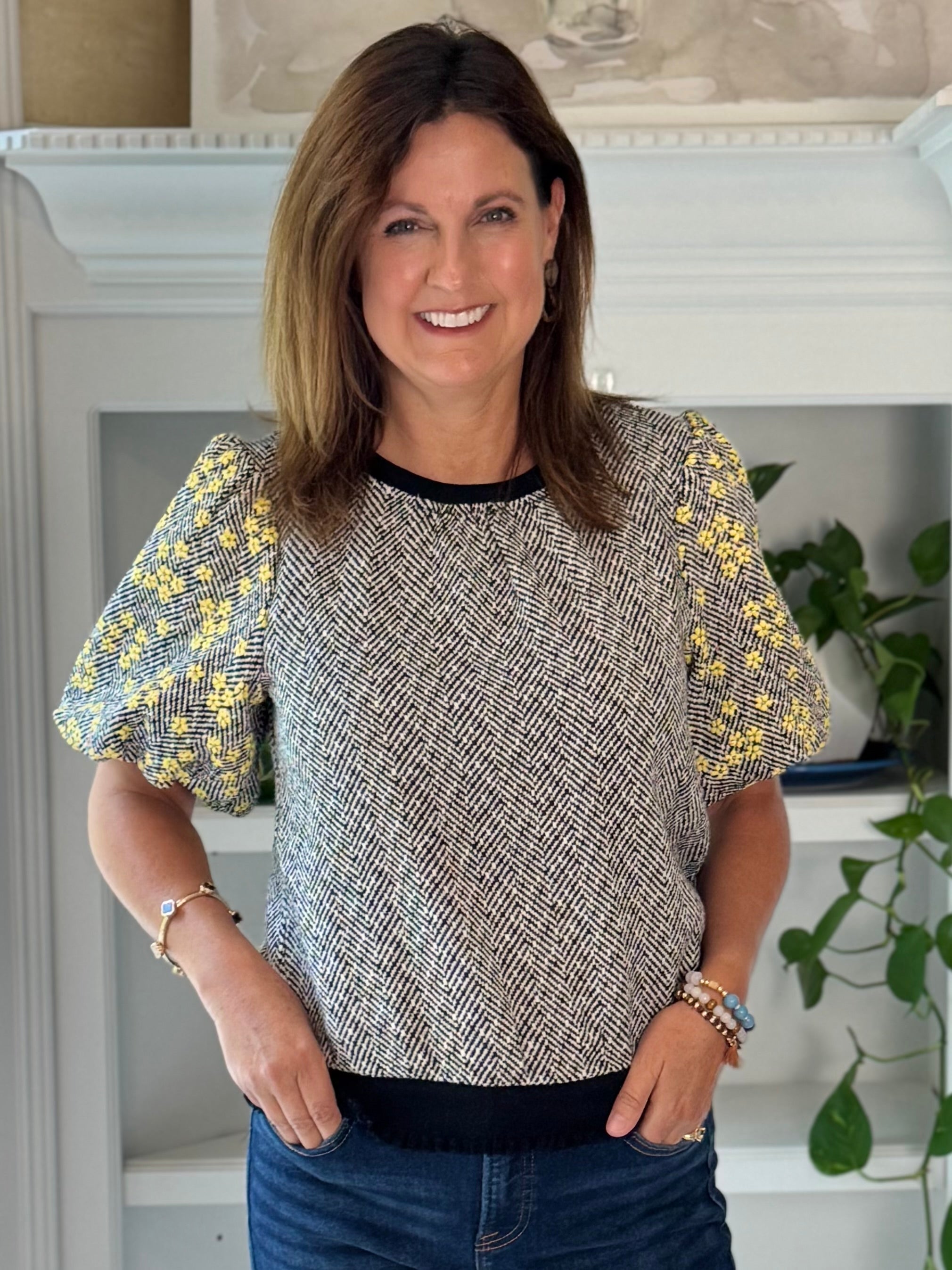 Morning Meadow Tweed Top