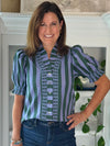 Love at First Stripe Top - Blue/Green