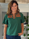Autumn Ember Embroidered Top