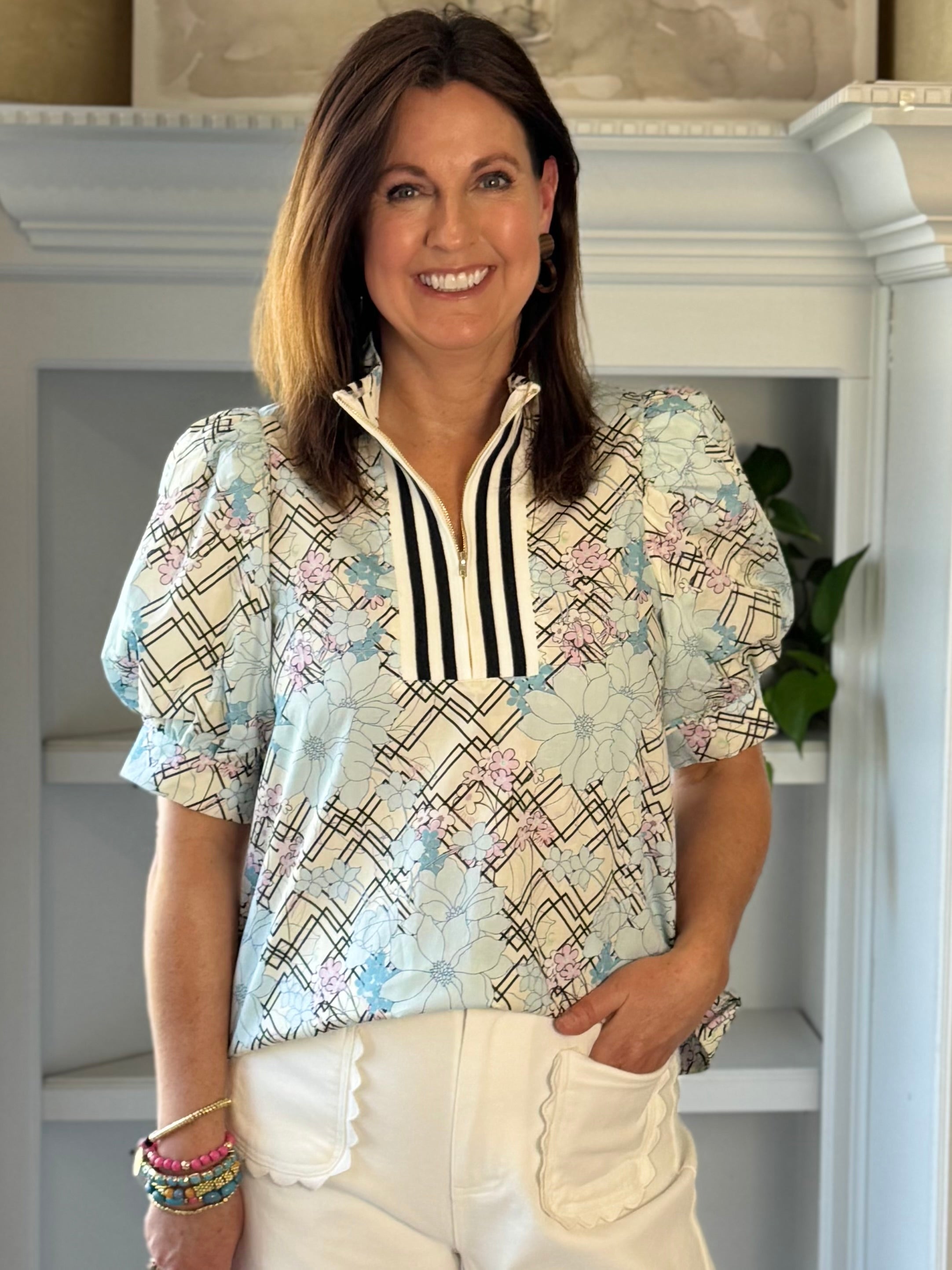 Floral with Attitude Contrast Top