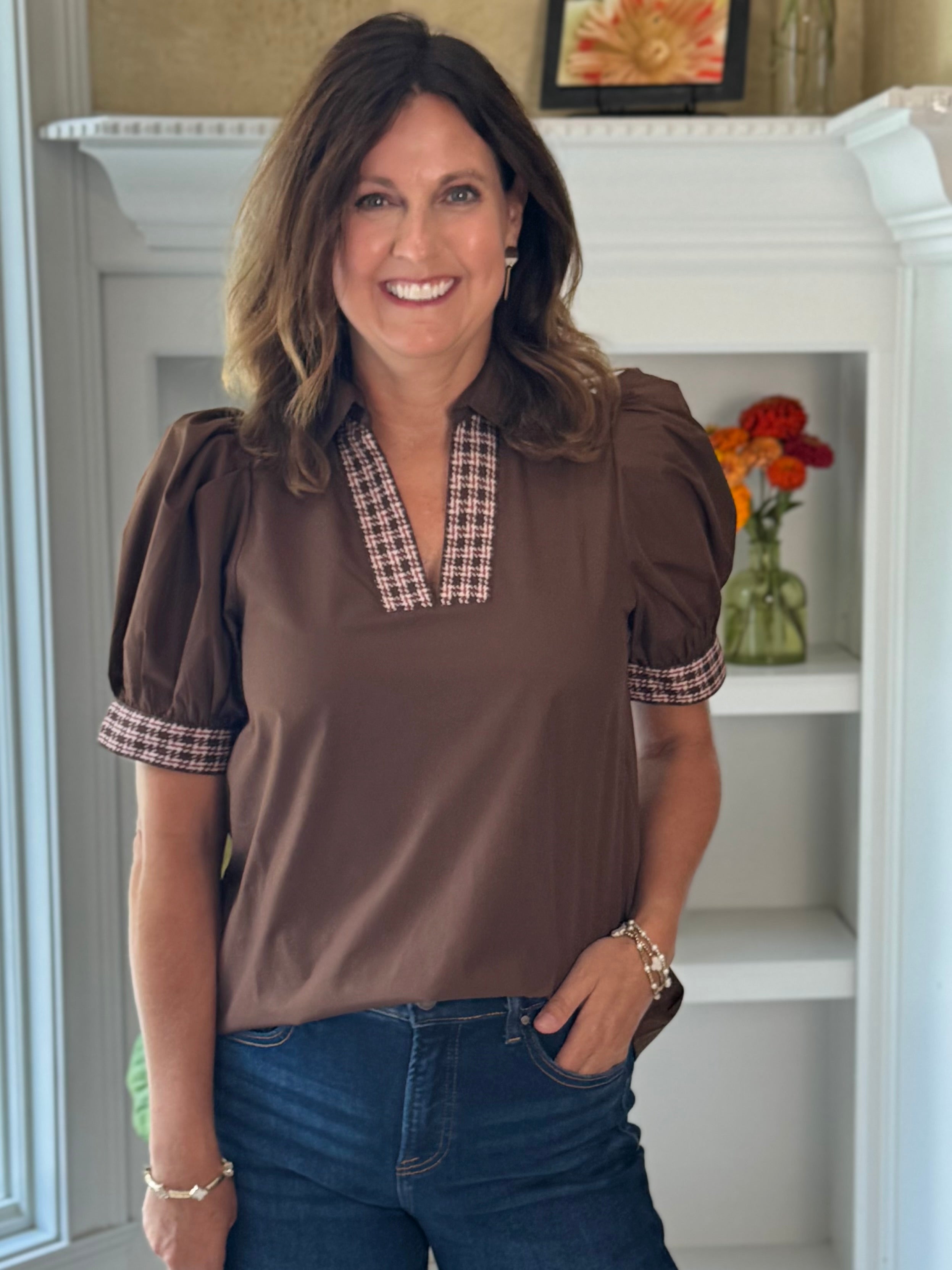 Tweed Trim Top